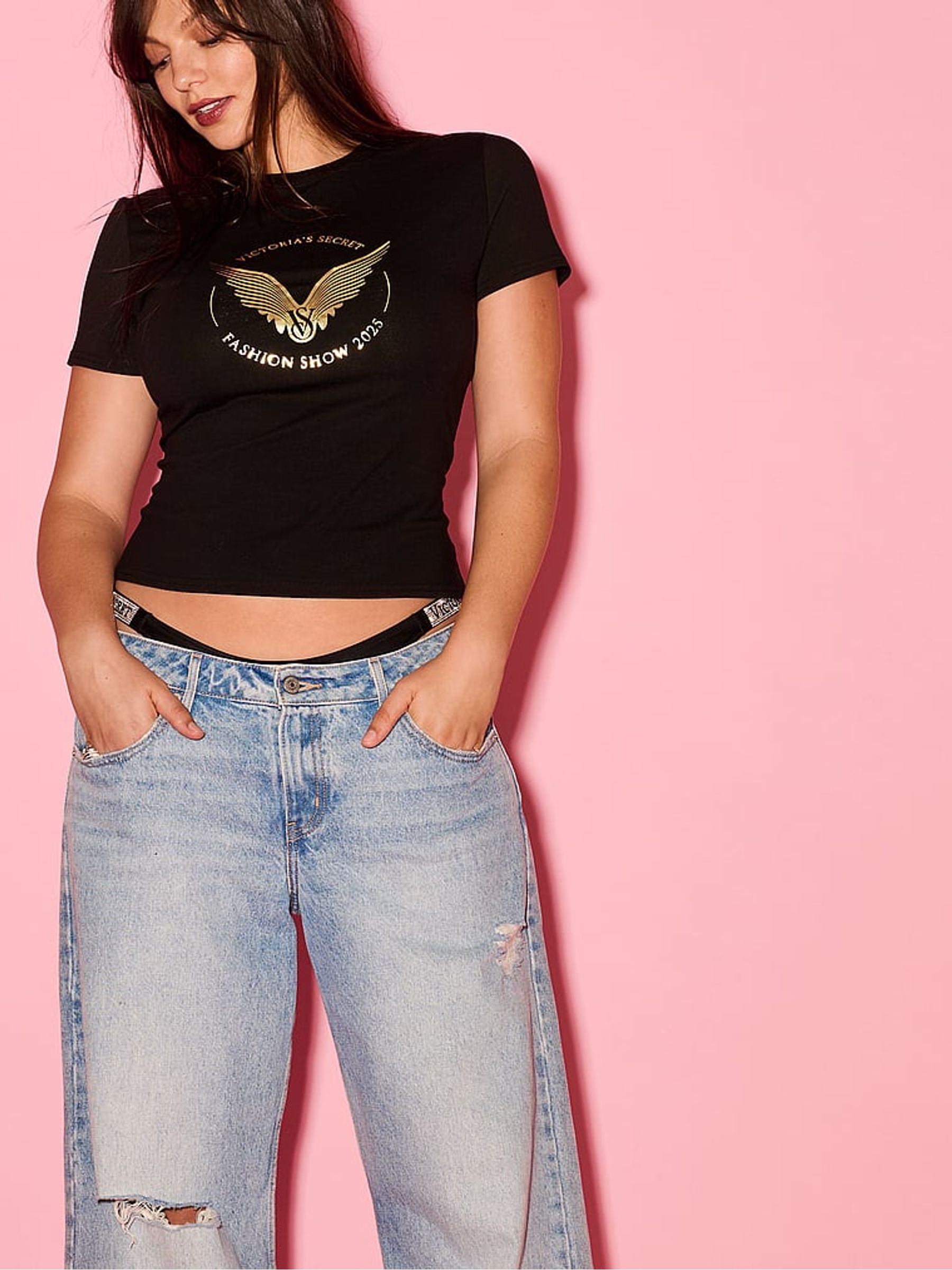 Black Fashion Show Cropped T-Shirt - Image 3 of 3