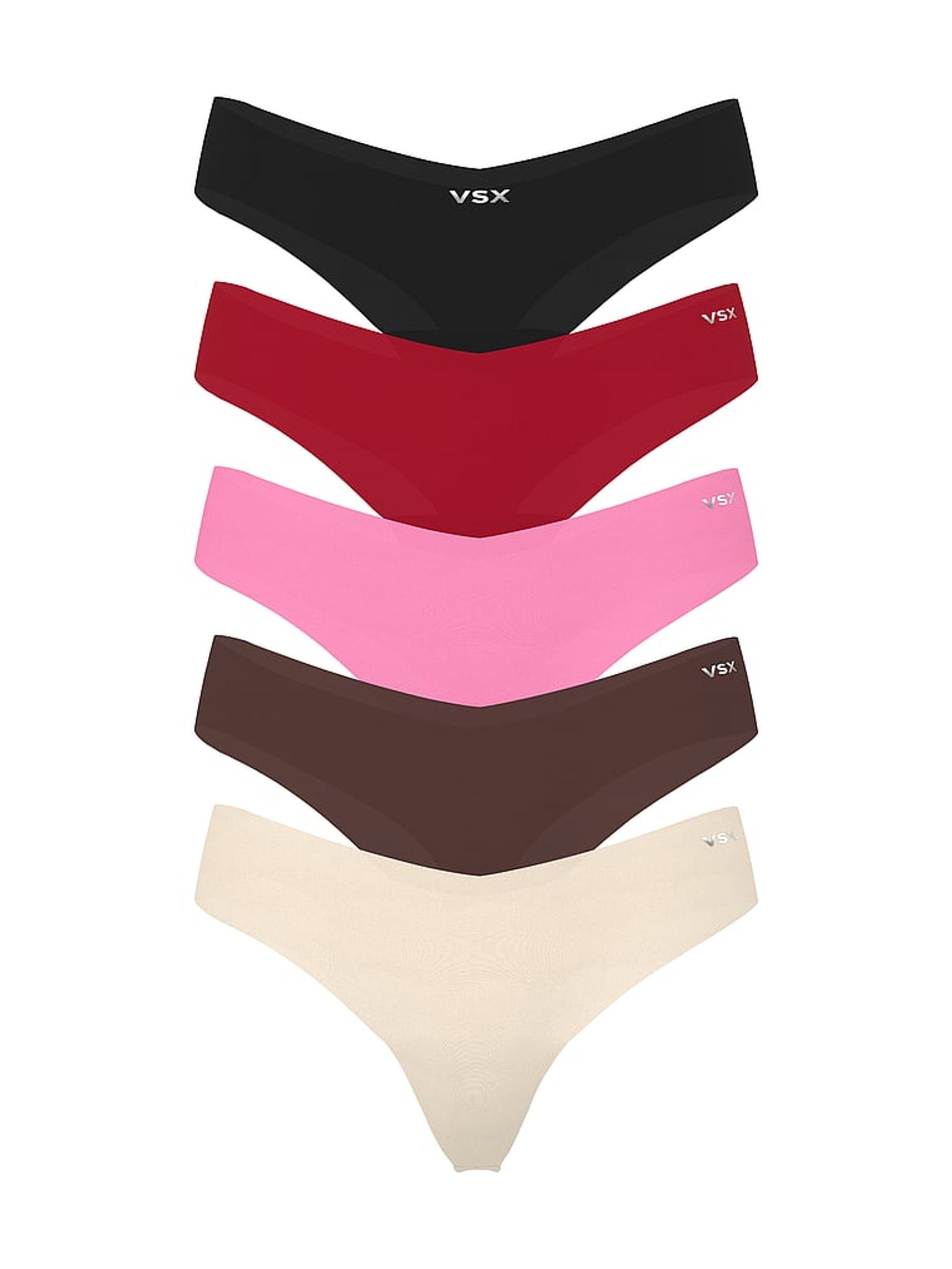 Black/Red/Pink/Brown/Nude Spitalfields VSX Knickers 5 Pack - Image 1 of 1