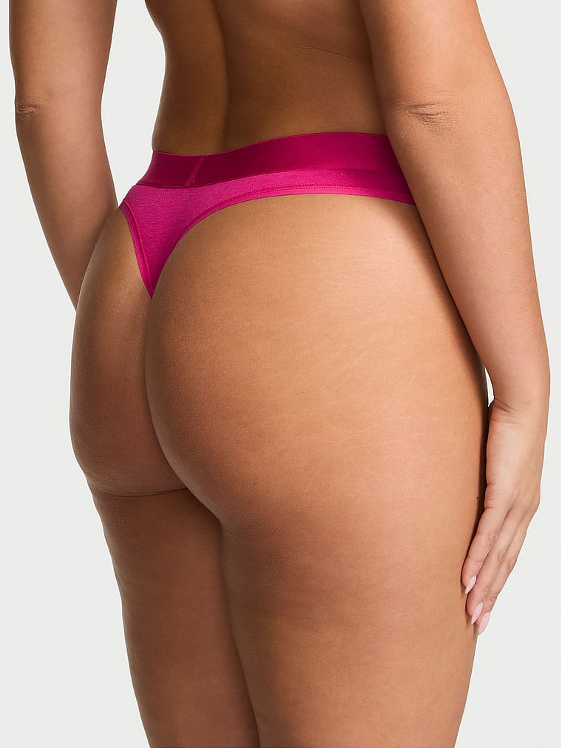 Pop Pink Thong Logo Cotton Heart Shine Patch Knickers - Image 2 of 2