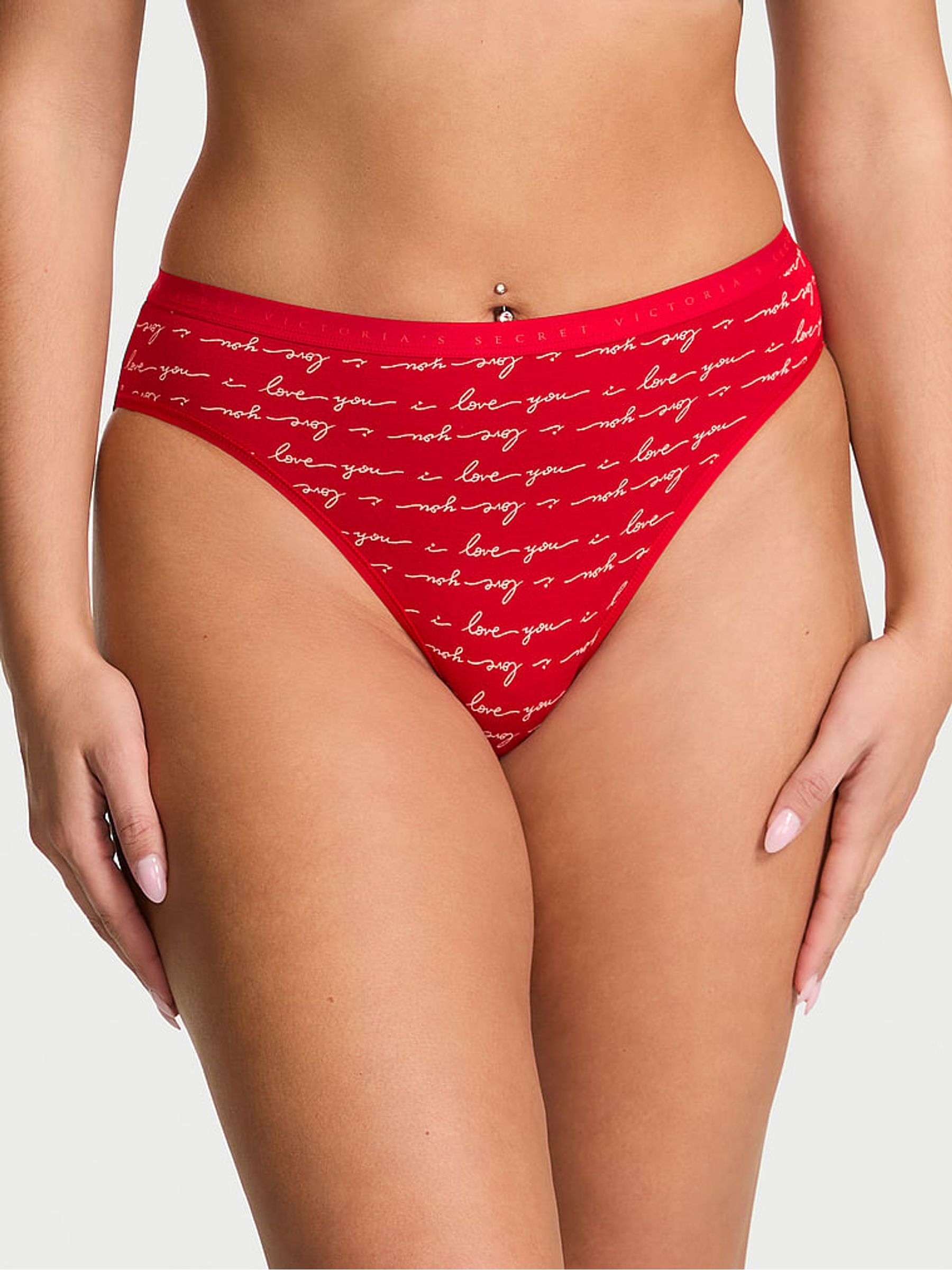 Lipstick Red Love Script Brief Knickers - Image 1 of 2 Lipstick Red Love Script Brief Knickers - Image 1 of 2