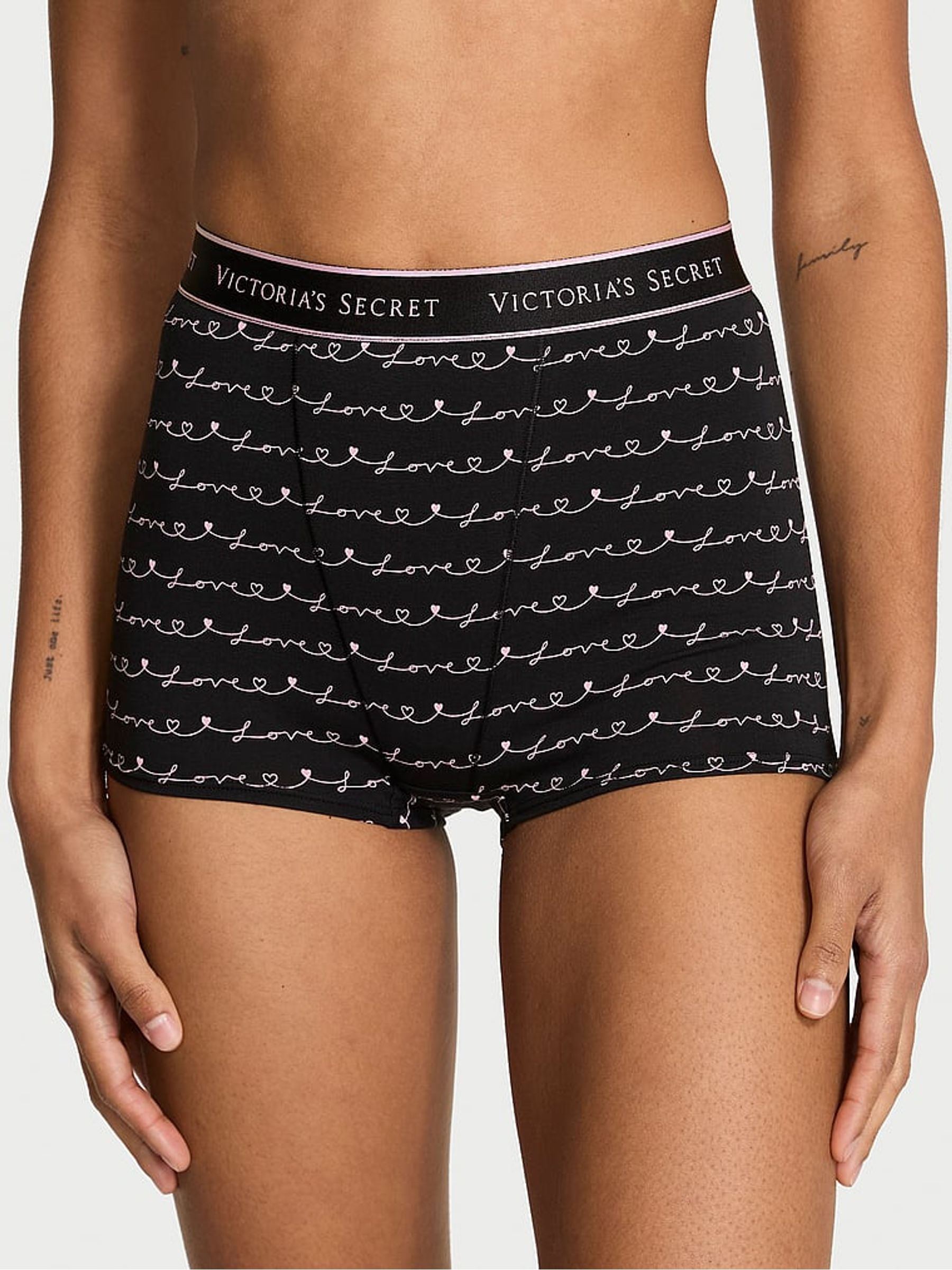 Black Love Script Short Logo Knickers - Image 1 of 2