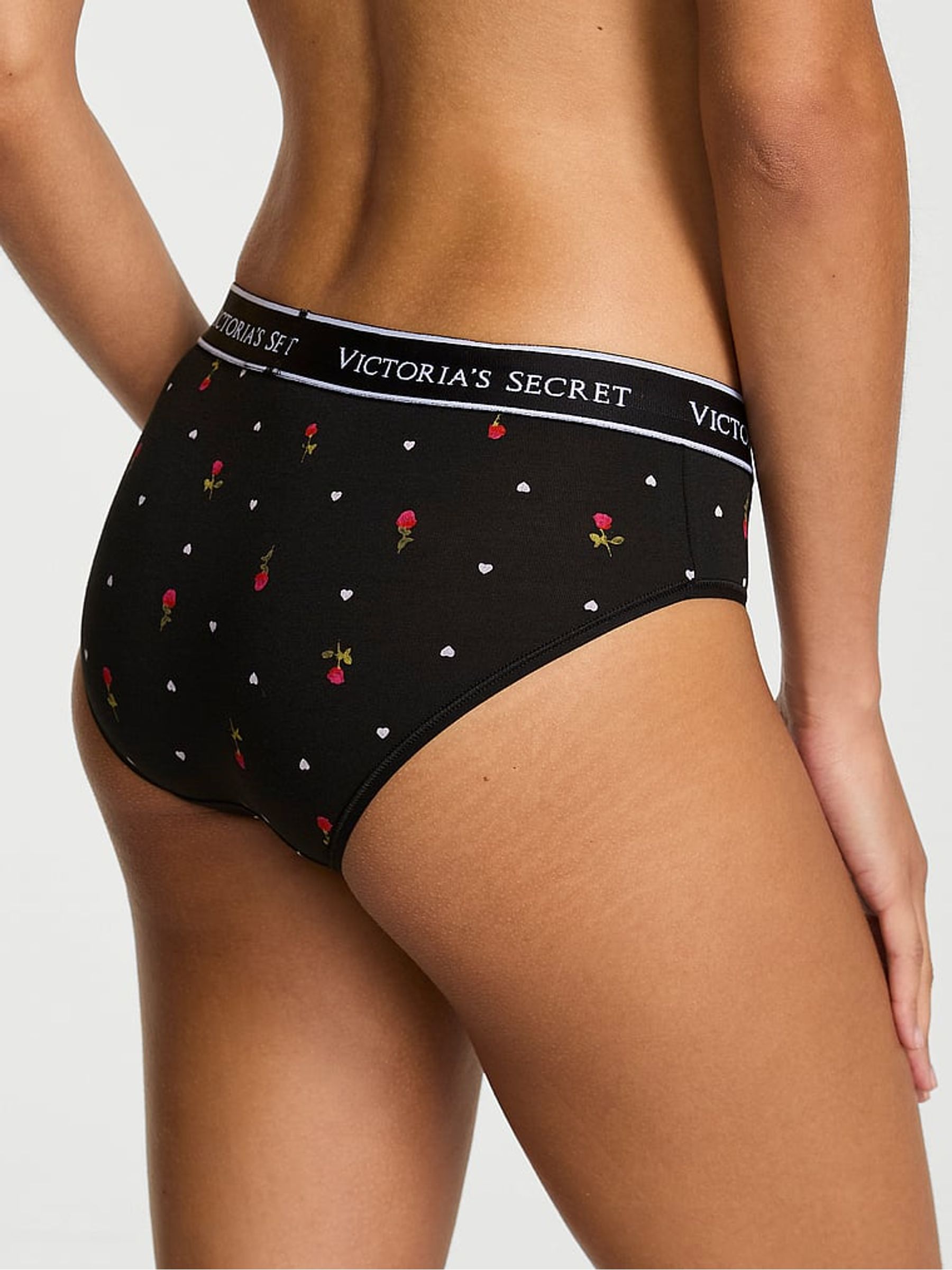 Black Ditsy Rose Hipster Logo Knickers - Image 2 of 2