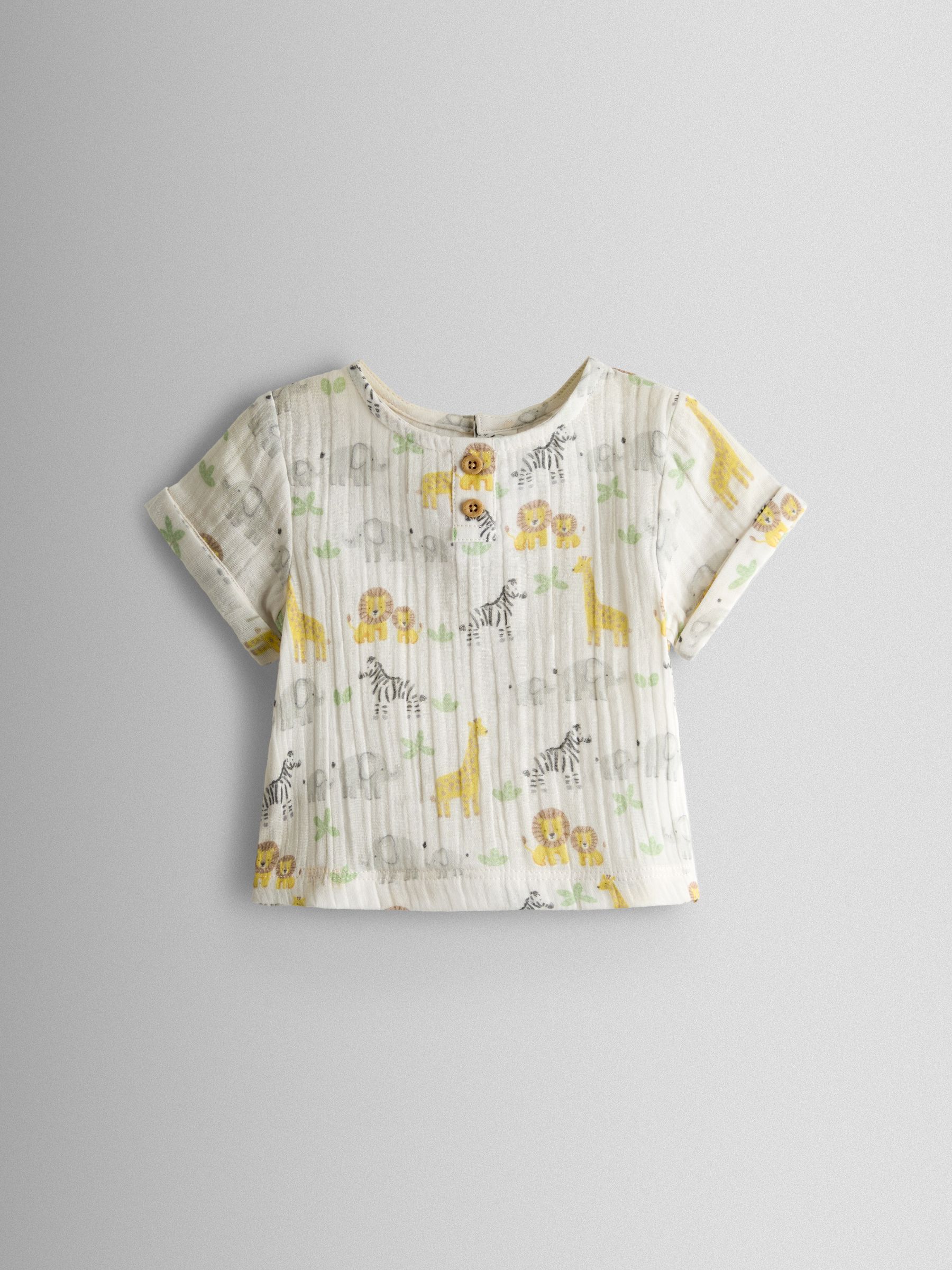 Cream Safari Cheesecloth Top & Short Set - Image 3 of 8