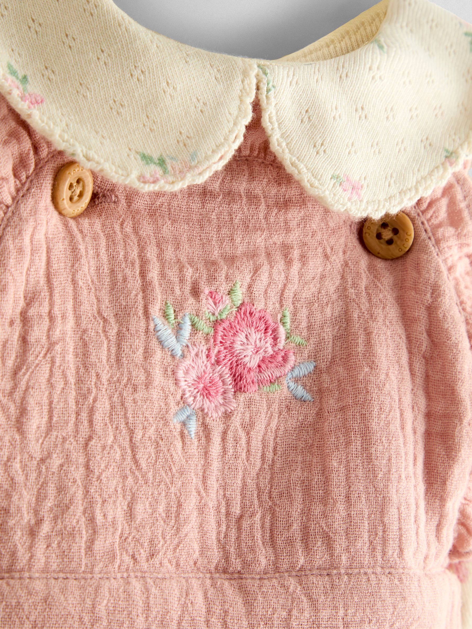 Pink Floral Bubble Dungaree and Body Set - Image 7 of 7 Pink Floral Bubble Dungaree and Body Set - Image 7 of 7