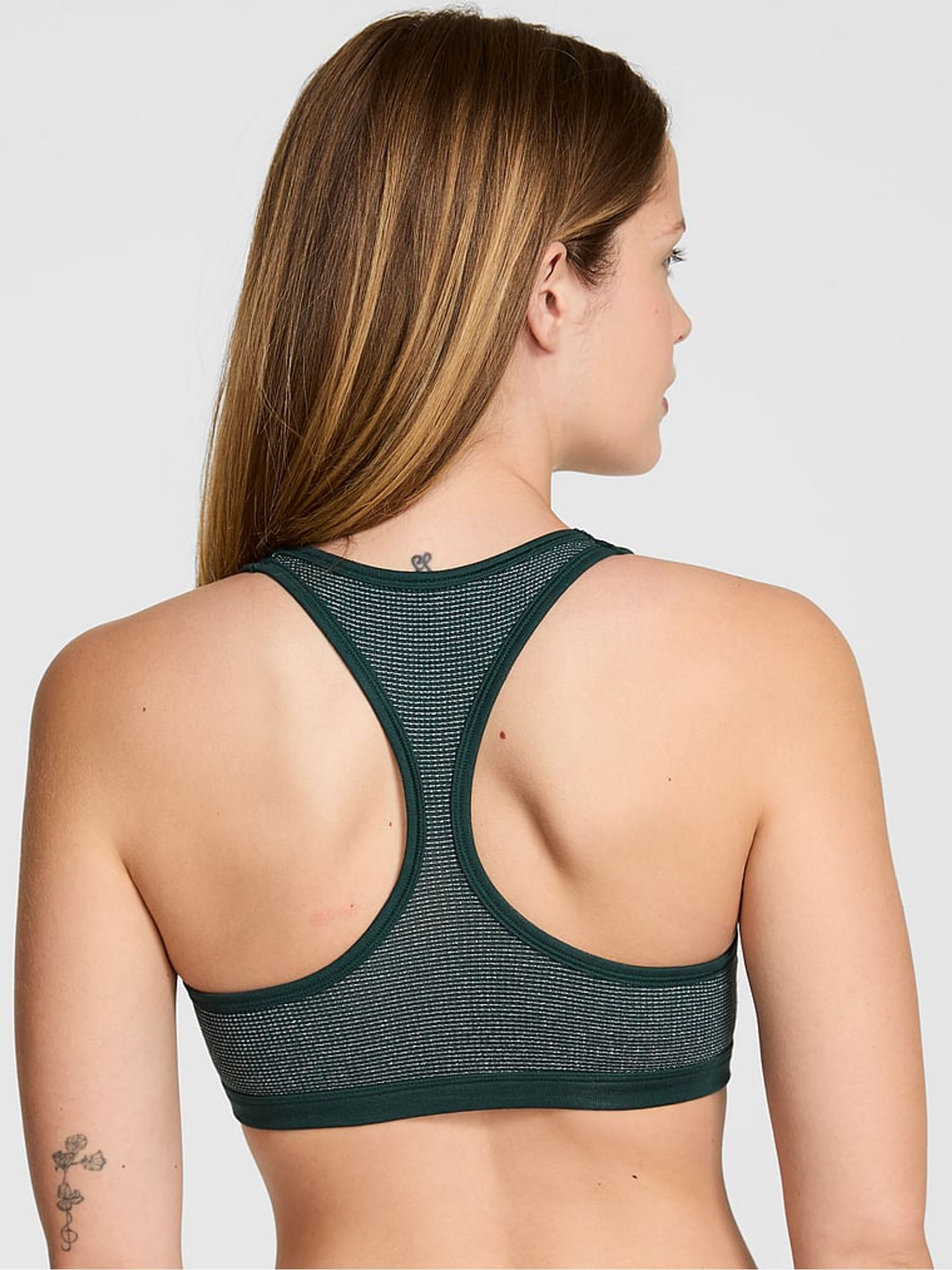 Deep Forest Green Cotton Racerback Bralette - Image 2 of 3