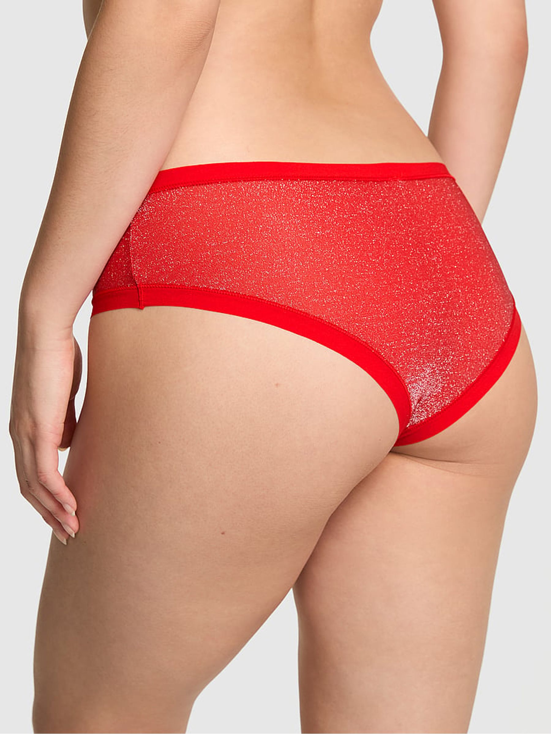 Bright Vermillion Red Shine Cheeky No Show Knickers - Image 2 of 2