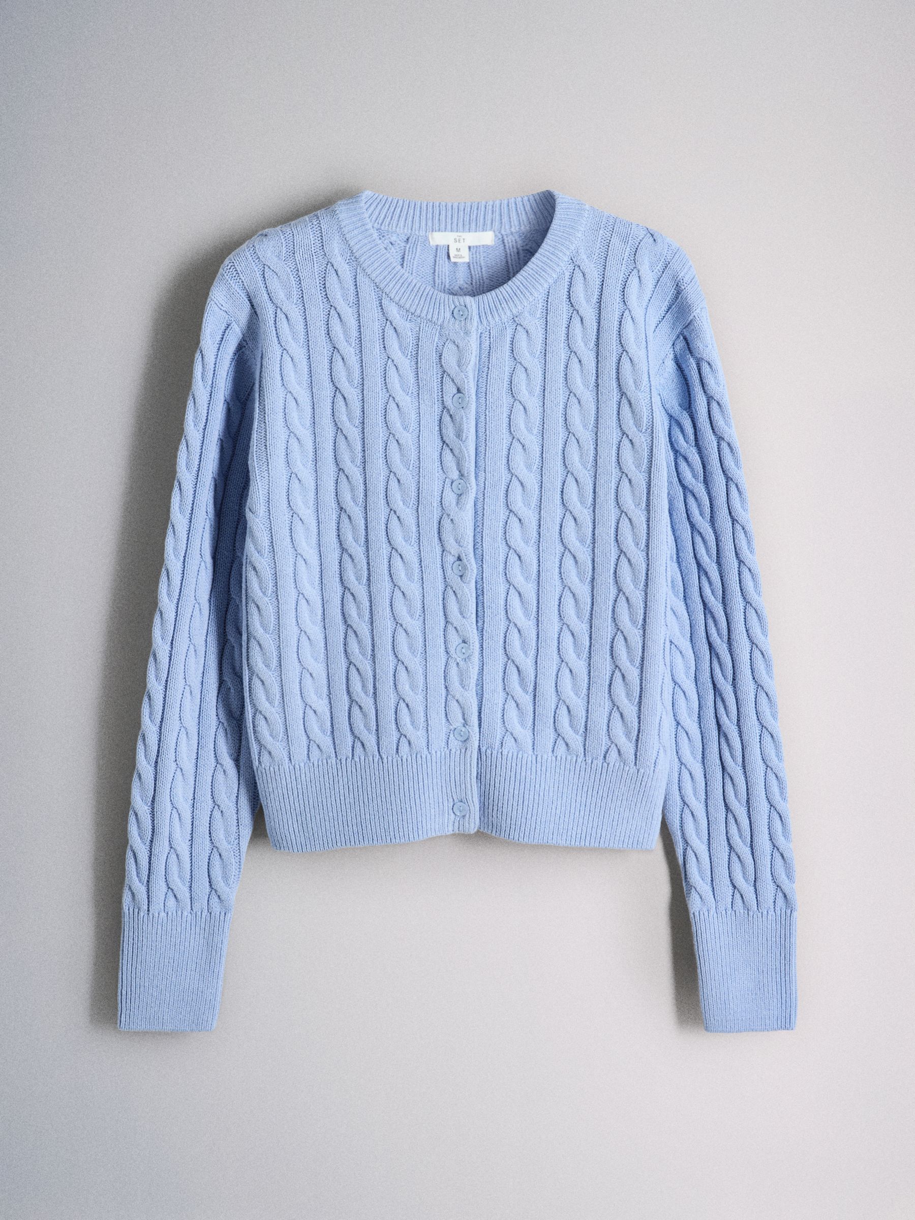 2 Pack Knitted Cable Cardigan Yellow/Light Blue - Image 2 of 5