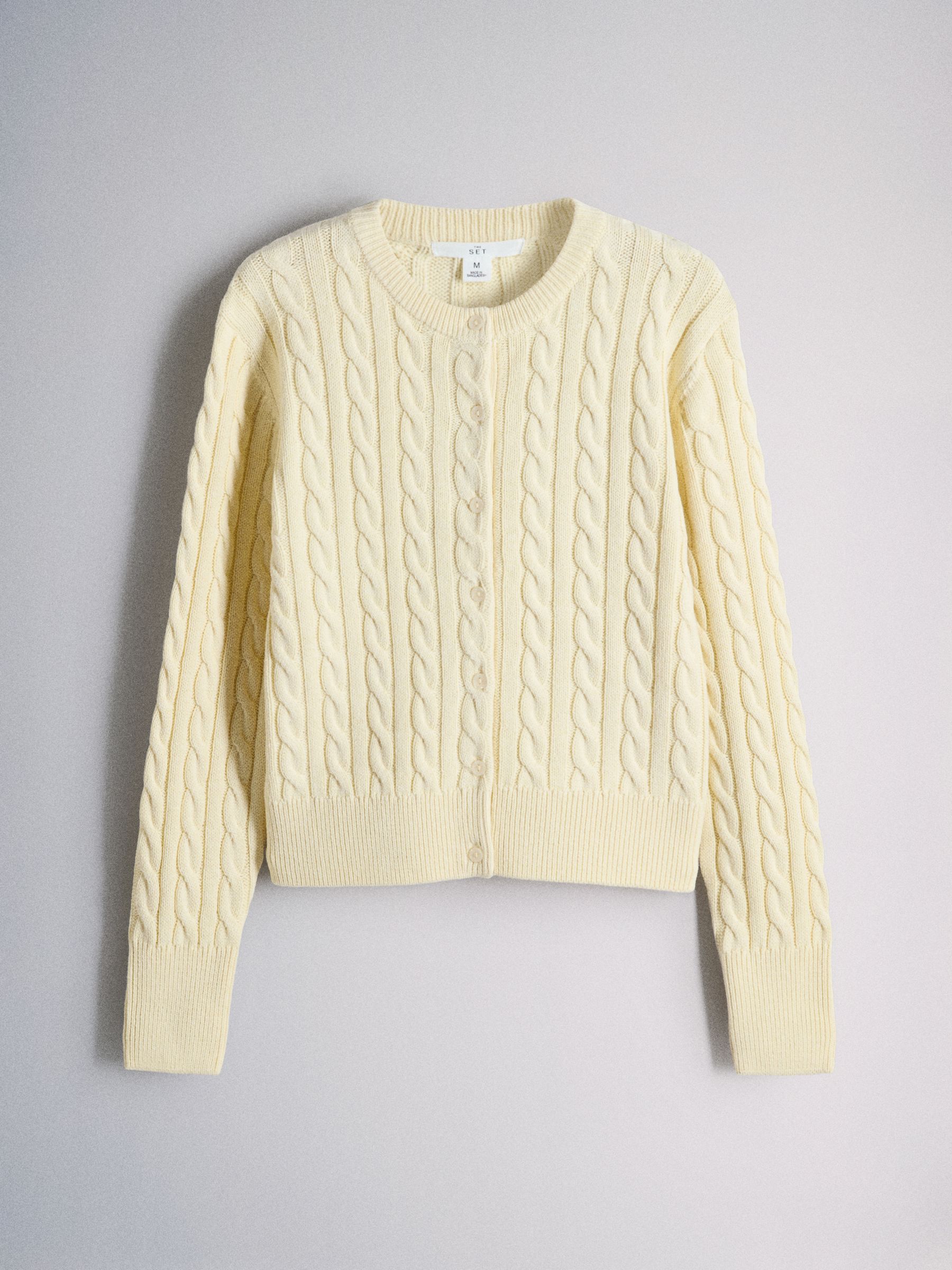 2 Pack Knitted Cable Cardigan Yellow/Light Blue - Image 3 of 5