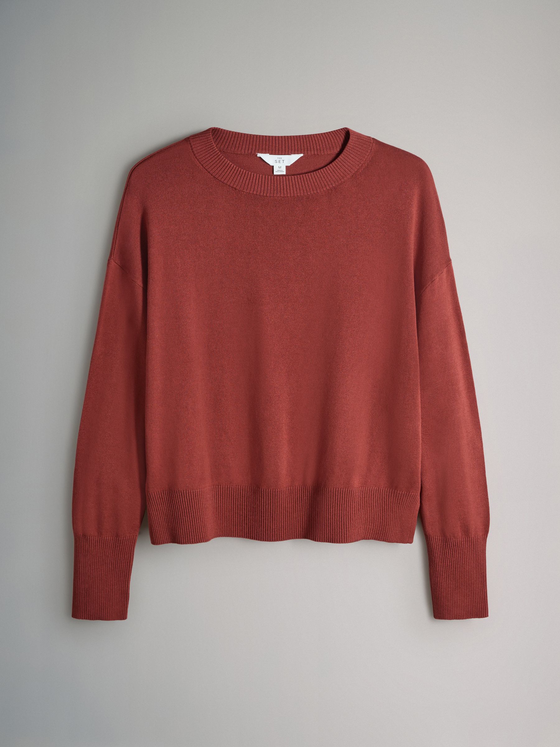 2 Pack Fine Knit Crew Neck Jumpers Pink/Rust Red - Image 6 of 6