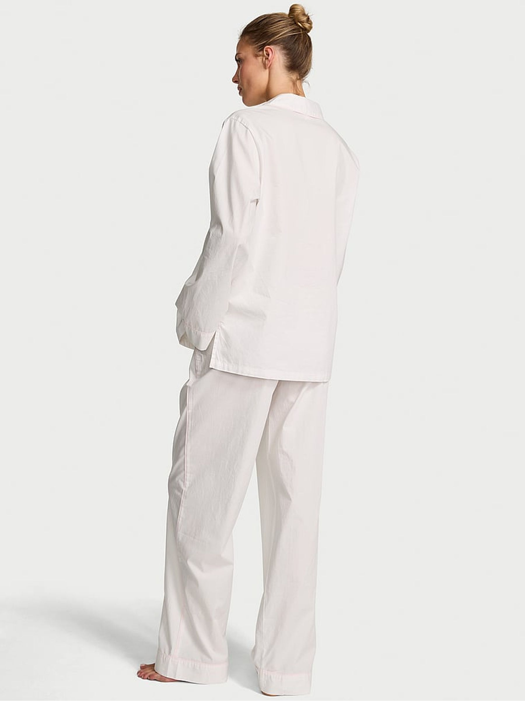 White with Ditsy Bows Cotton Long Pyjamas Set - Image 2 of 2