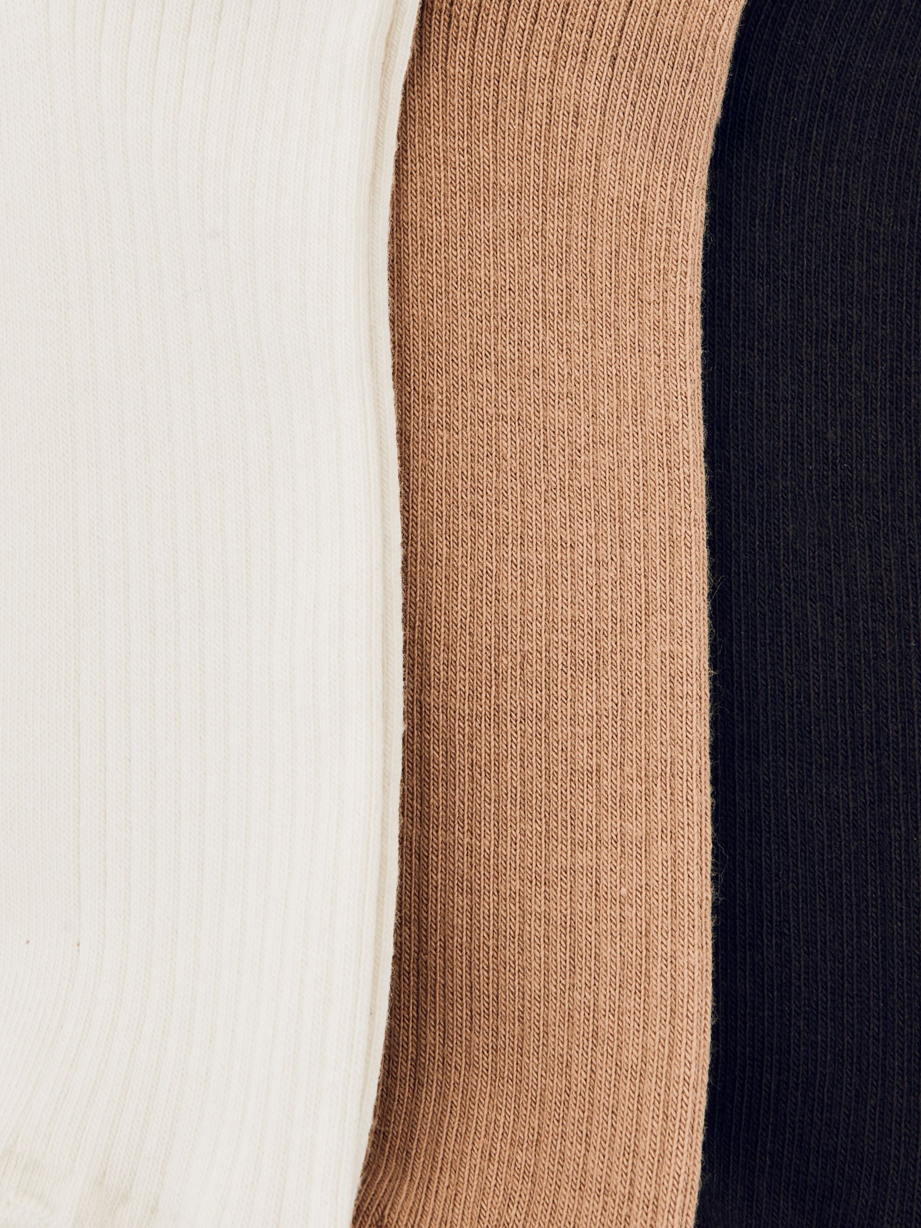 3 Pack of Trainer Socks in Cream/Chocolate - Image 2 of 2
