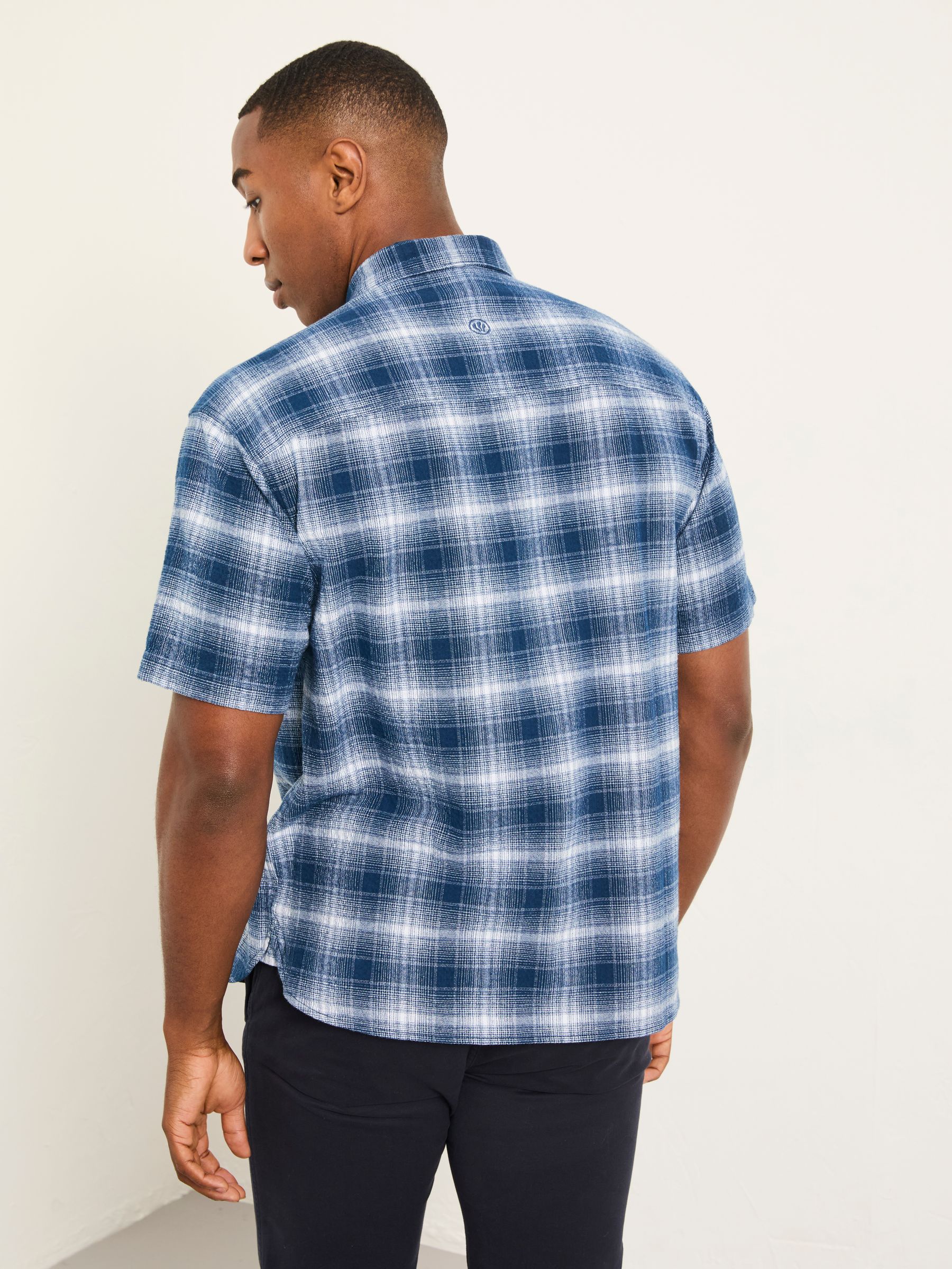 Morley Blue Short Sleeve Relaxed Fit Check Shirt - Image 2 of 6