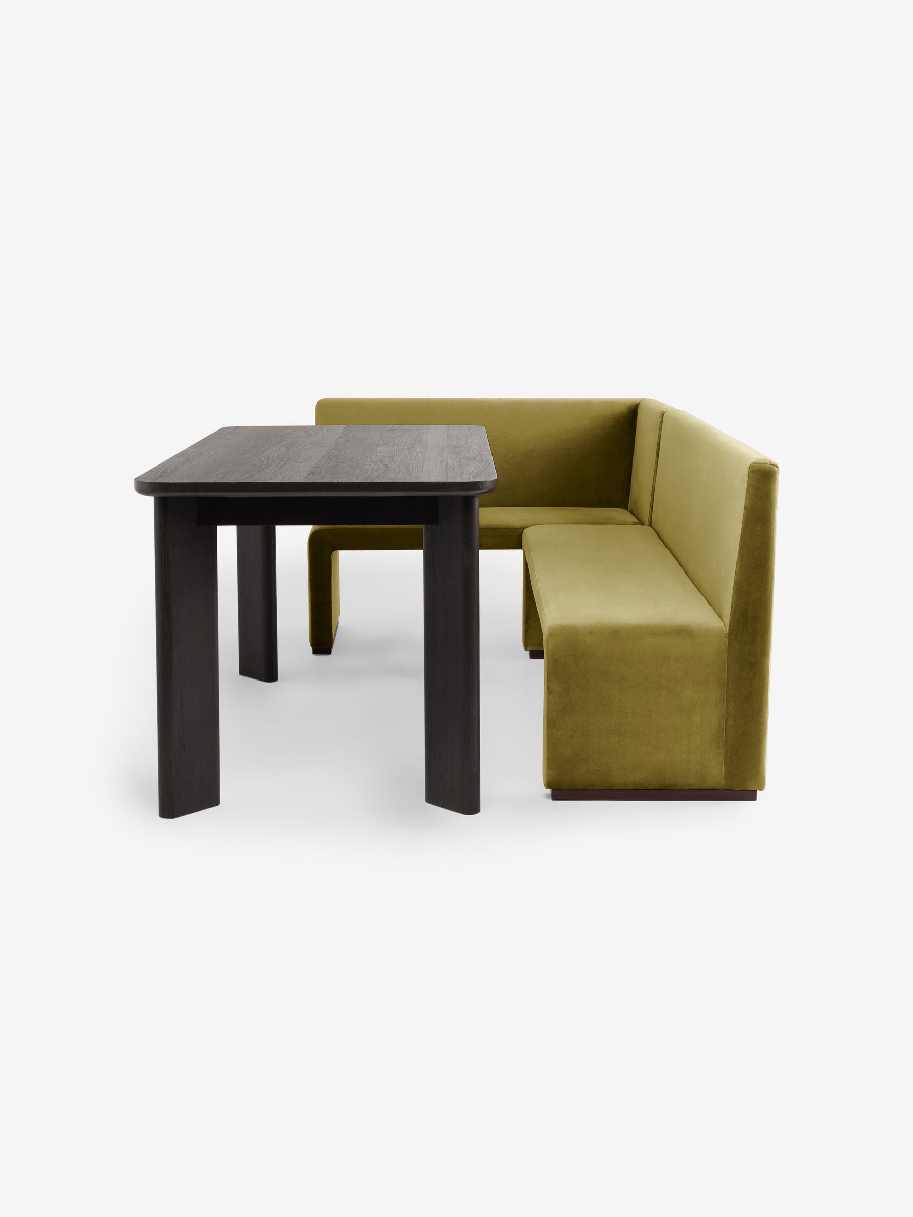 Left Hand Corner Corner Bench and Dining Table Set in Fern Green Velvet - Image 8 of 8