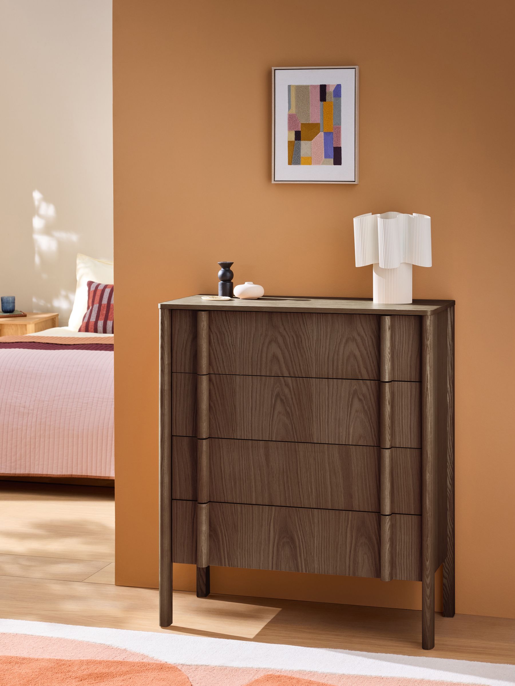Reeve 4 Drawer 4 Drawer Chest in Dark Brown - Image 1 of 5