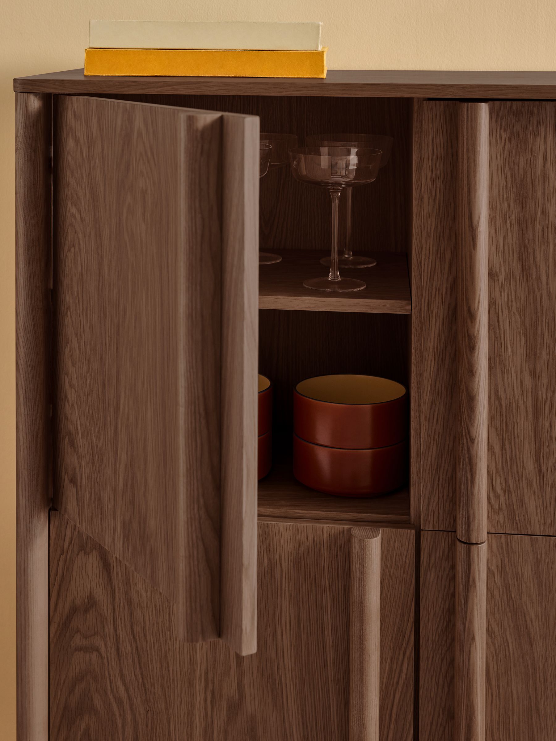 Reeve Tall Large Sideboard in Dark Stain Oak - Image 3 of 7