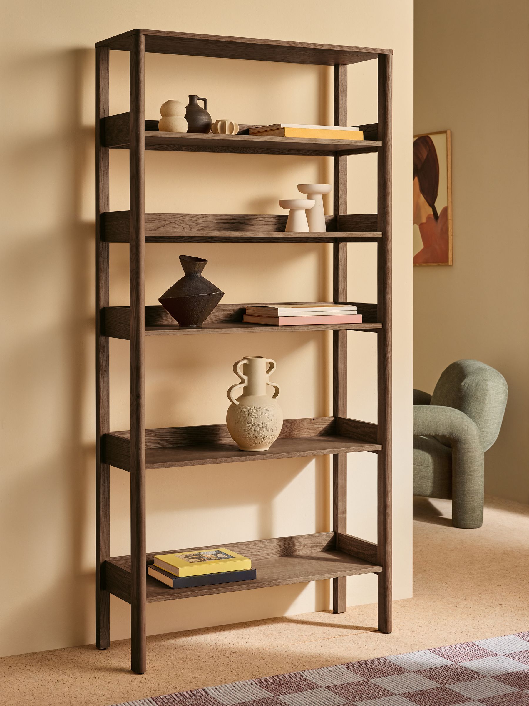 Reeve Shelving Unit in Dark Stain Oak - Image 1 of 5