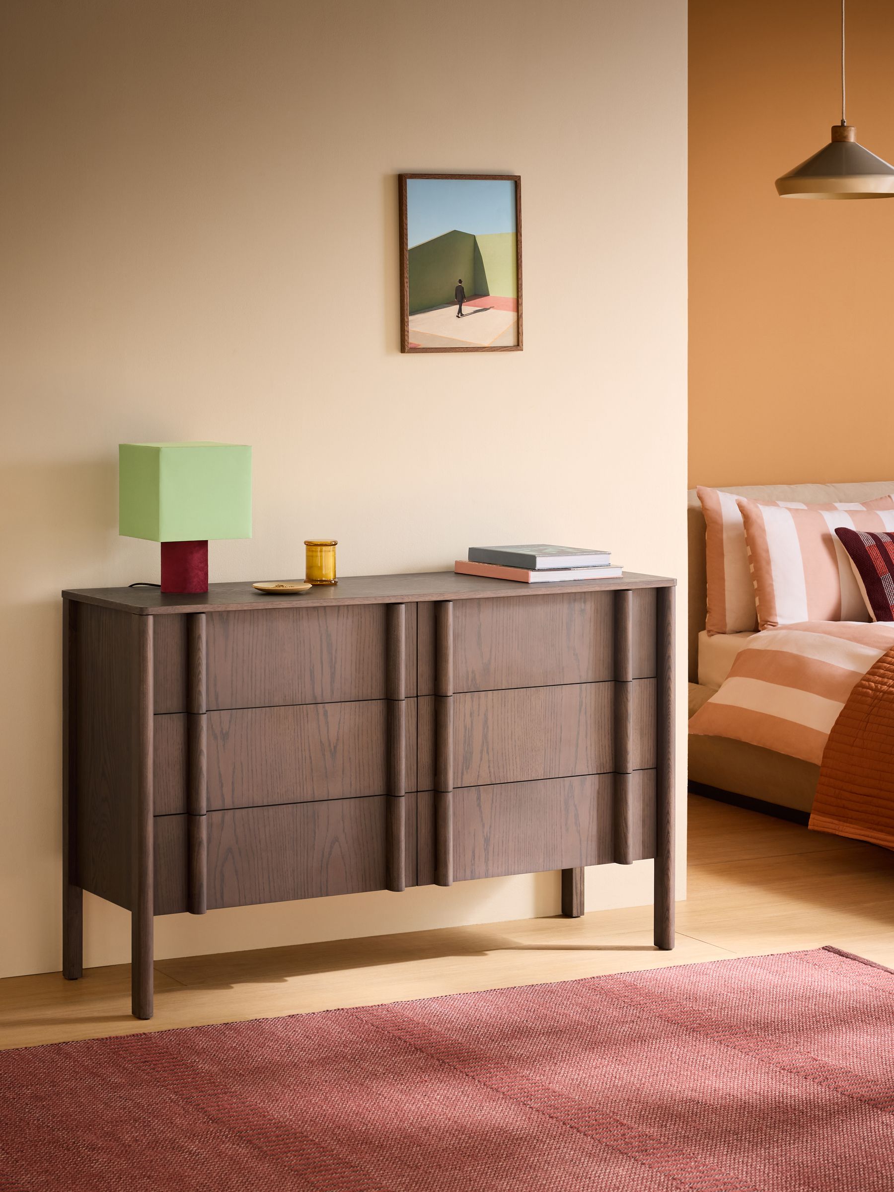 Reeve 6 Drawer 4 Drawer Chest in Dark Brown - Image 1 of 6