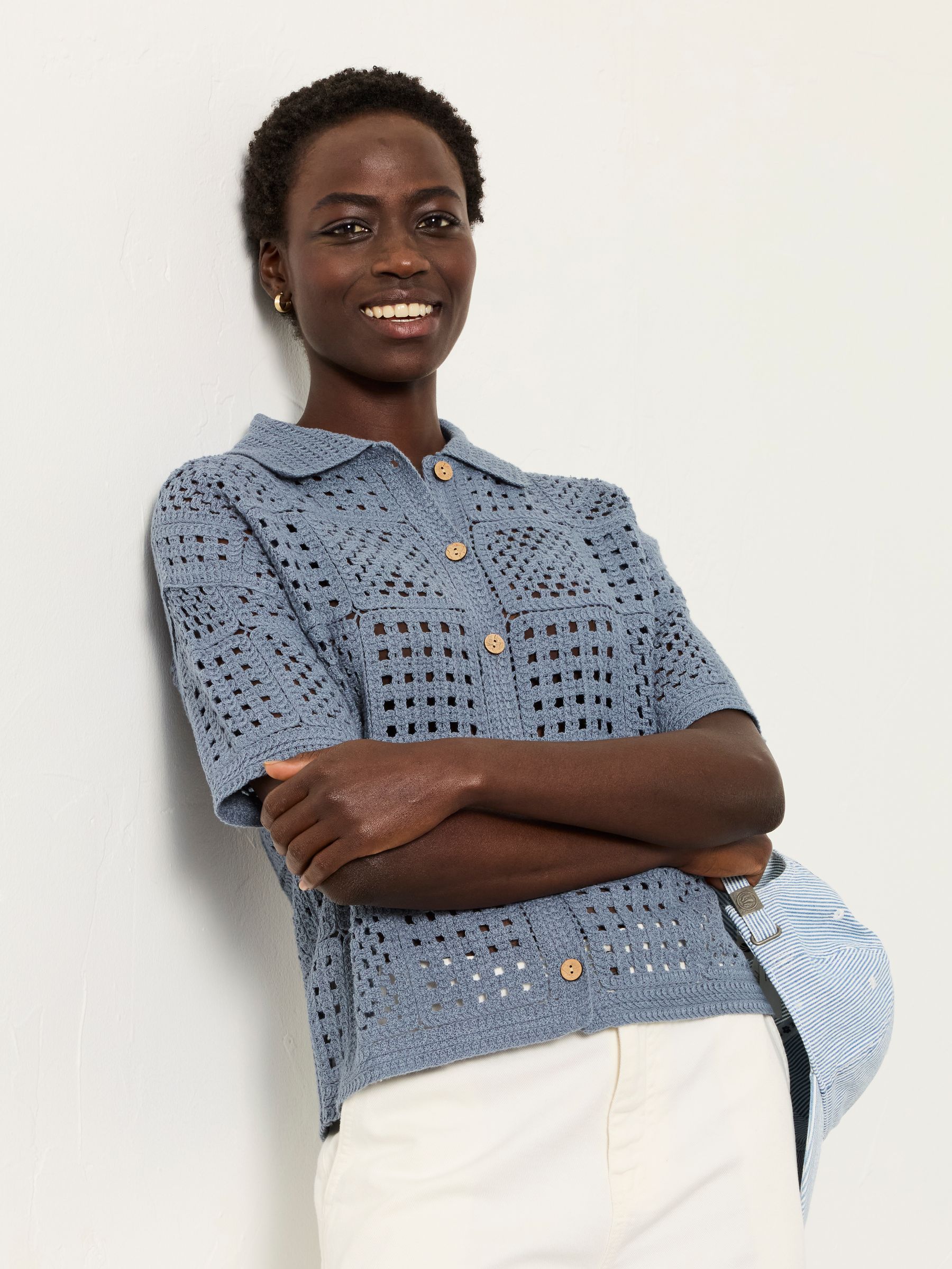 Astrid Blue Crochet Shirt - Image 2 of 6
