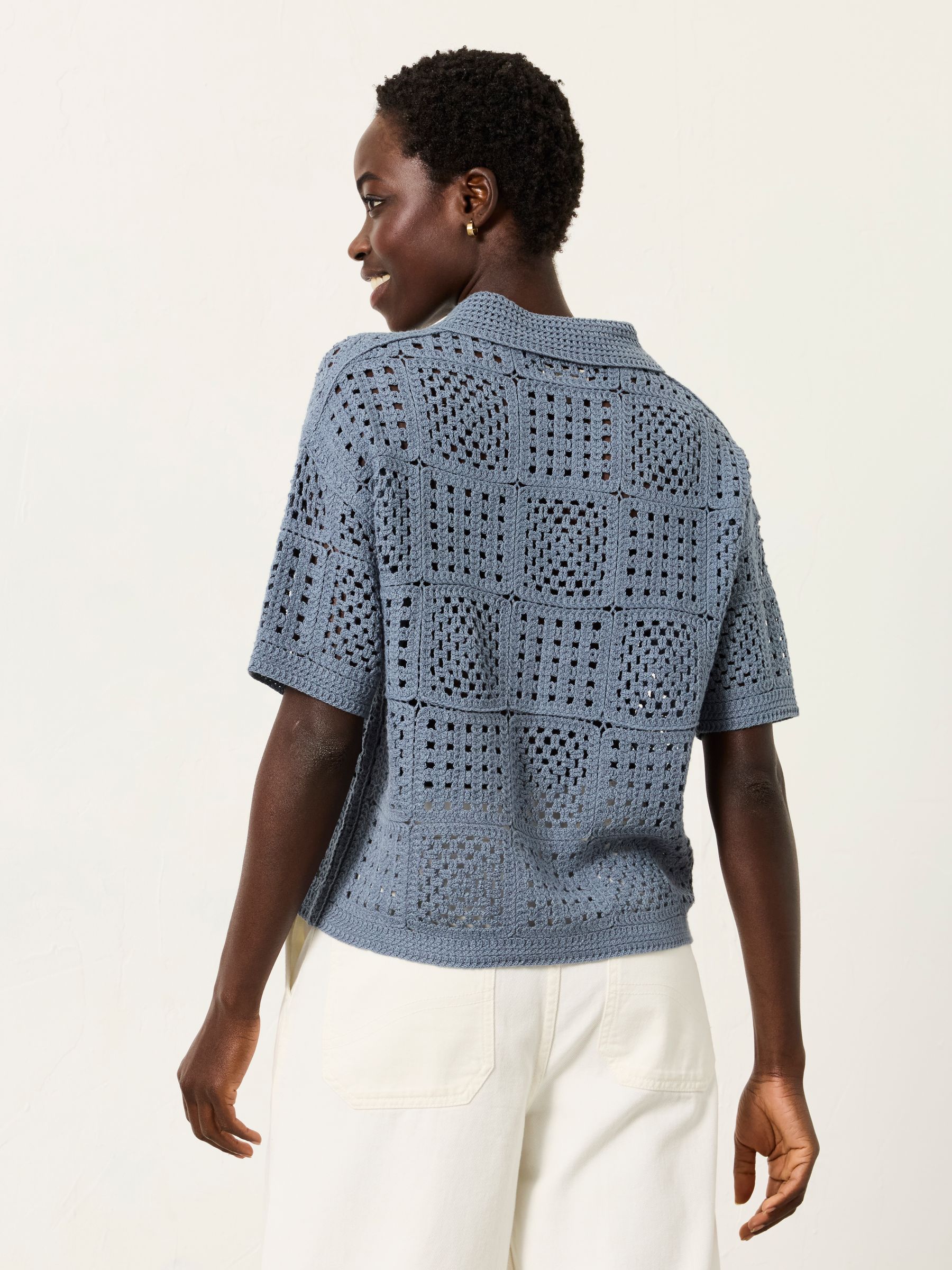 Astrid Blue Crochet Shirt - Image 3 of 6