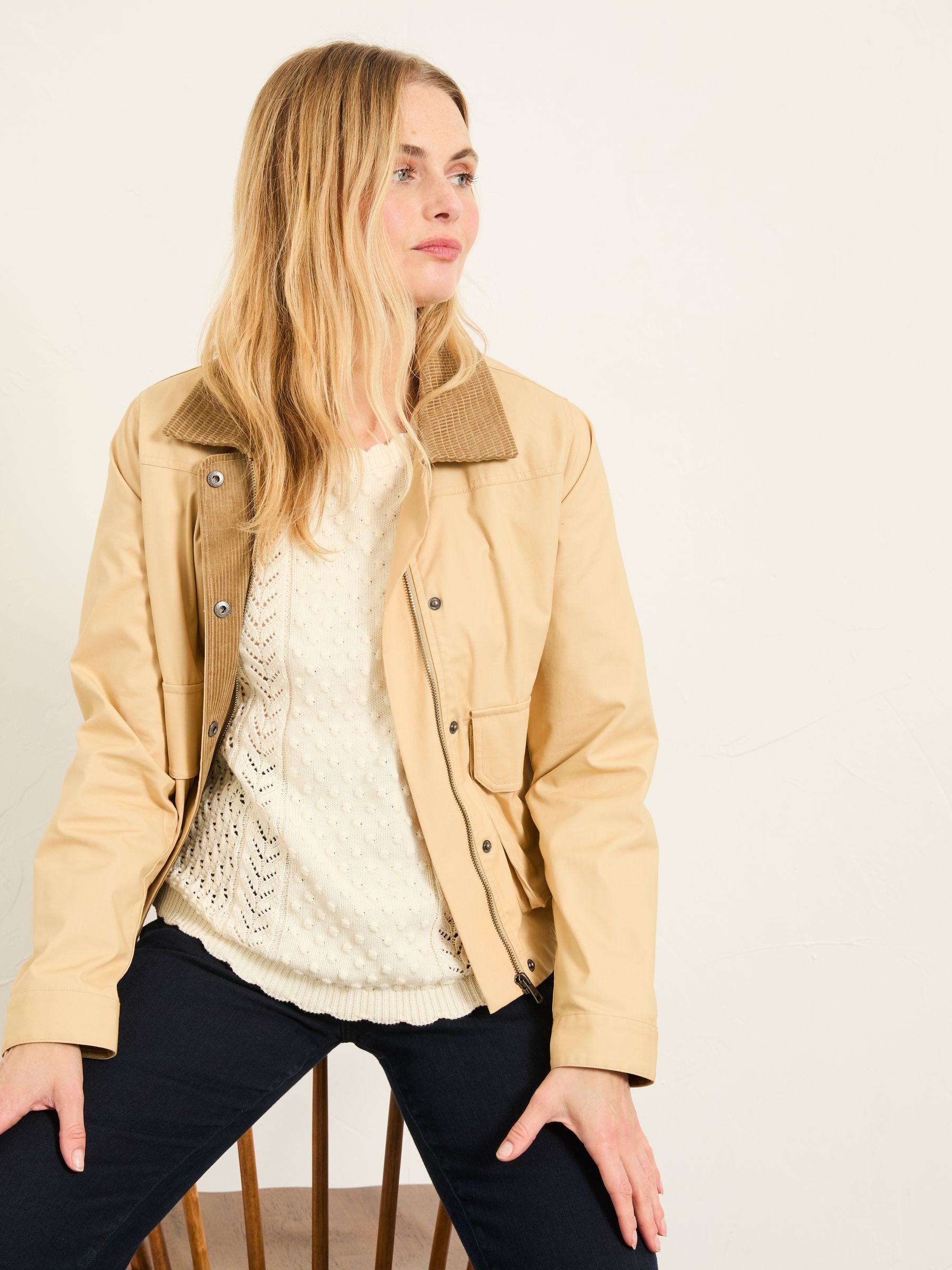 Joanie Ivory Knitted and Woven Top - Image 6 of 7