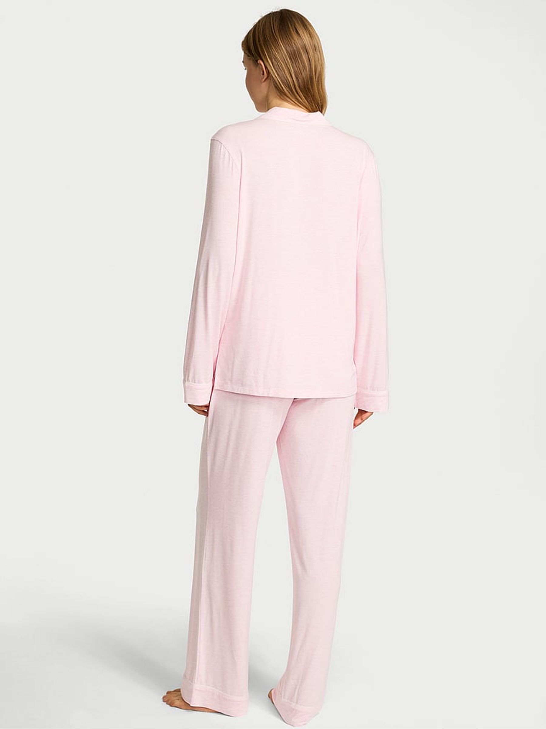 Heather Pink Petal Modal Long Pyjamas Set - Image 2 of 2