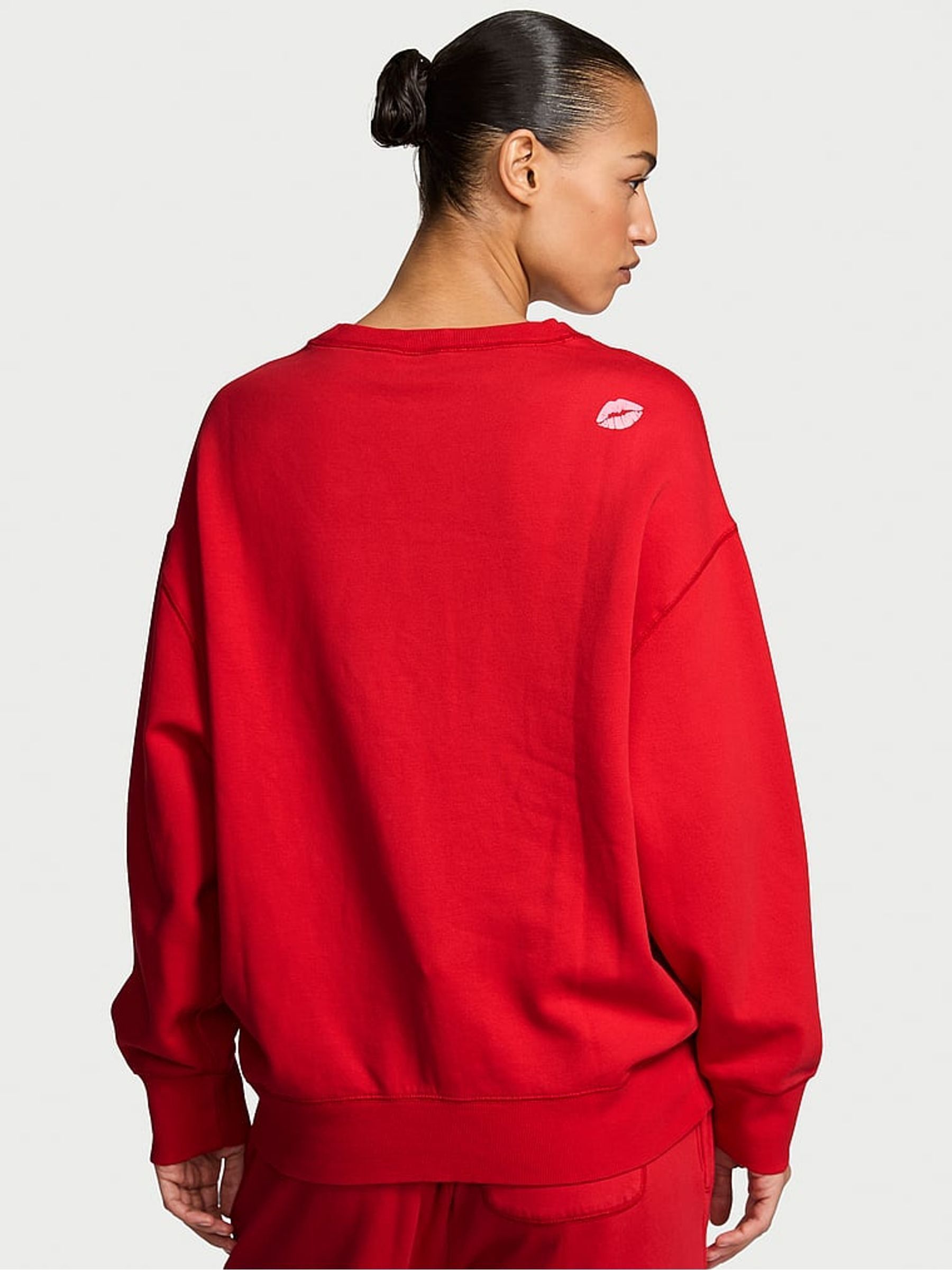Washed Lipstick Red Angel Oversized Sweatshirt - Image 3 of 3