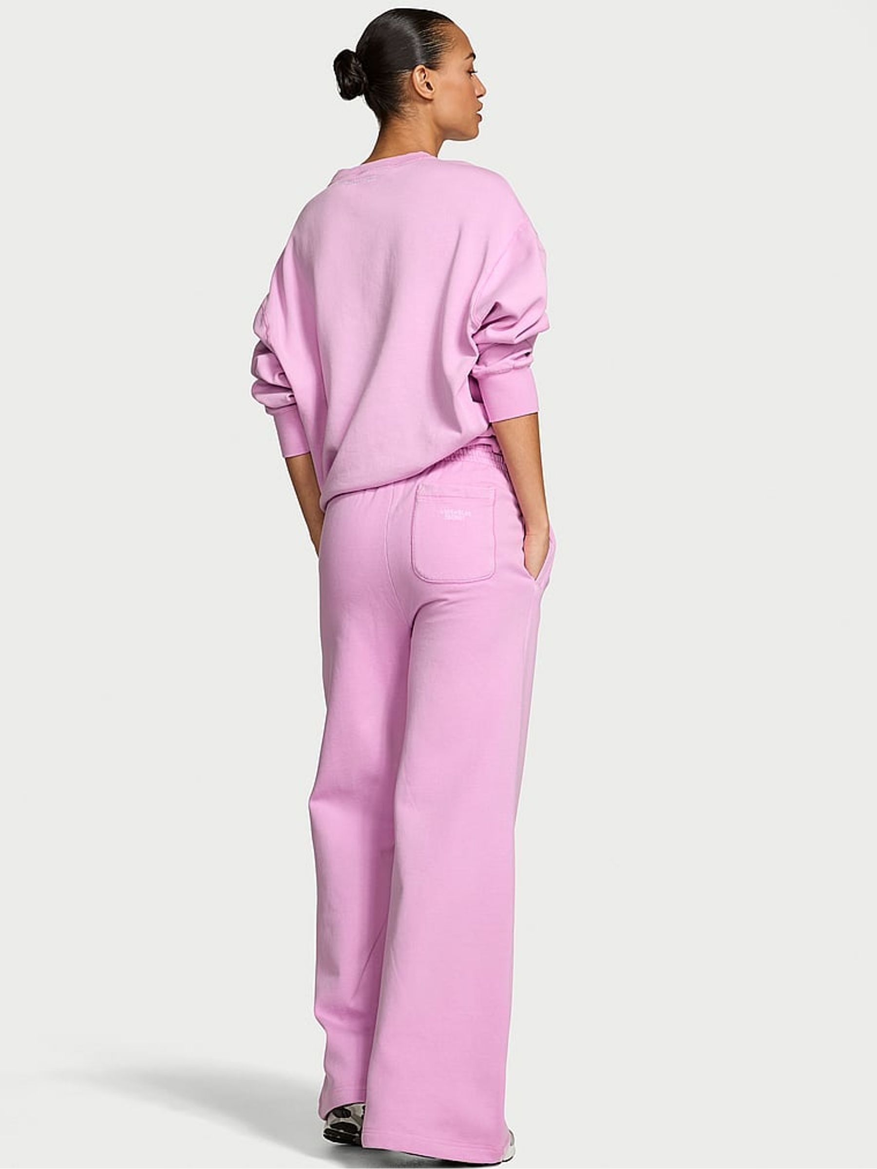 Washed Bikini Purple Fleece Wide Leg Joggers - Image 2 of 2