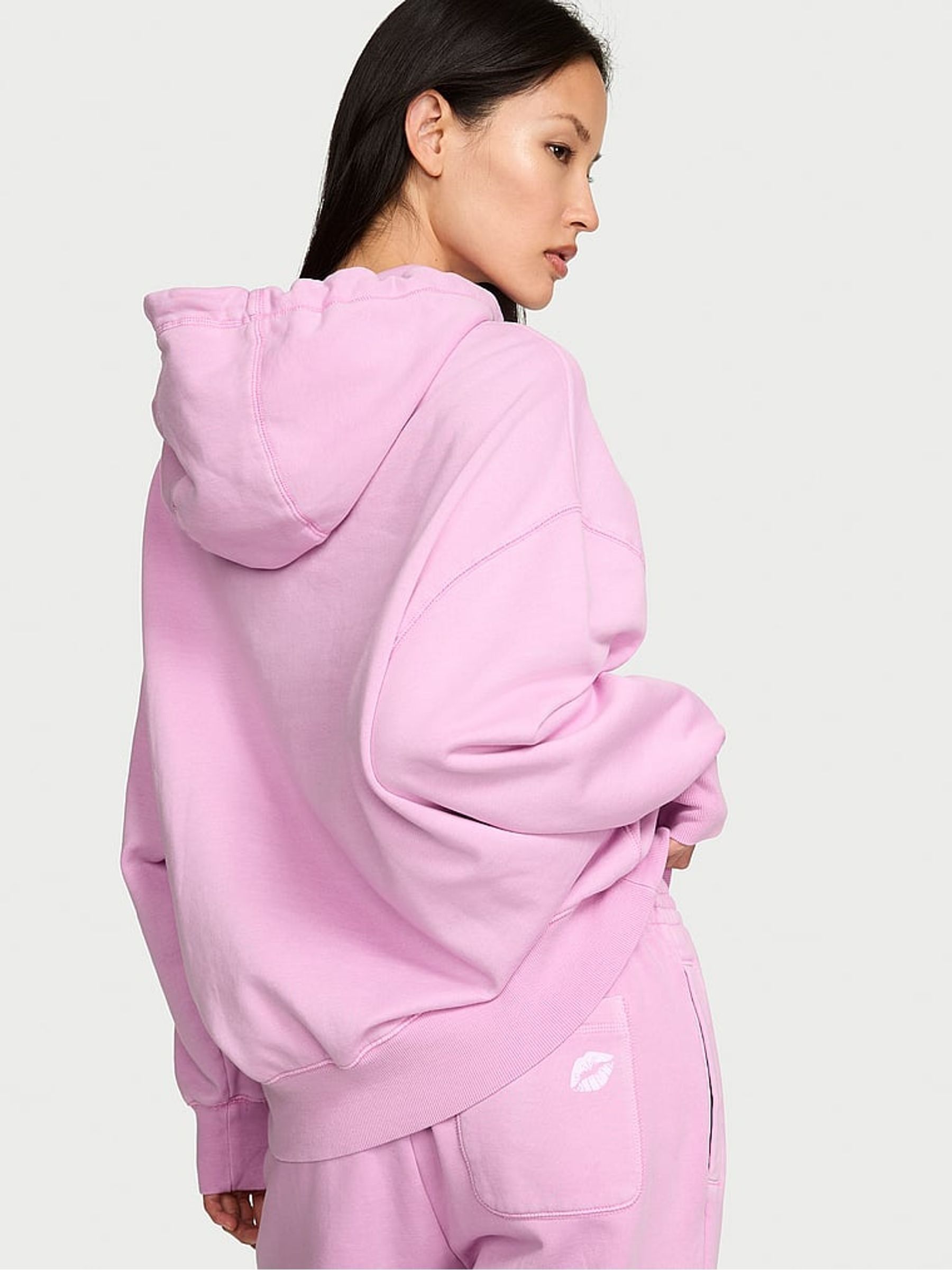 Washed Bikini Purple Fleece Hoodie - Image 2 of 3 Washed Bikini Purple Fleece Hoodie - Image 2 of 3