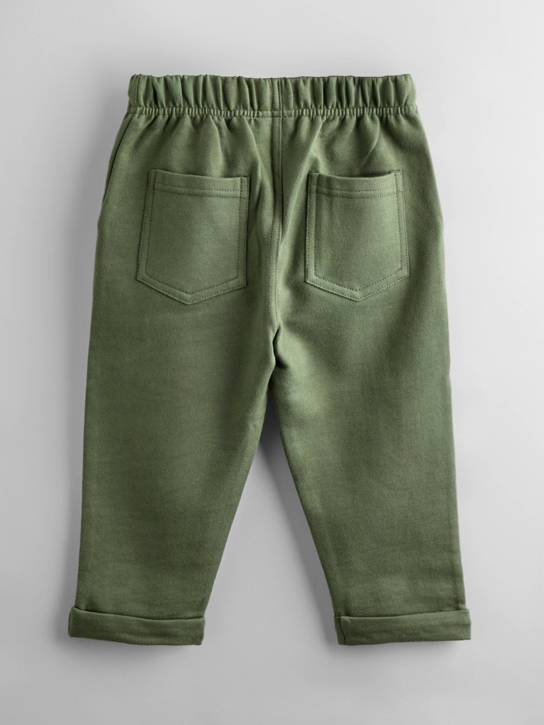 Khaki Green Stripe & Khaki Vertical Stripe and Plain Joggers 2 Pack - Image 4 of 7