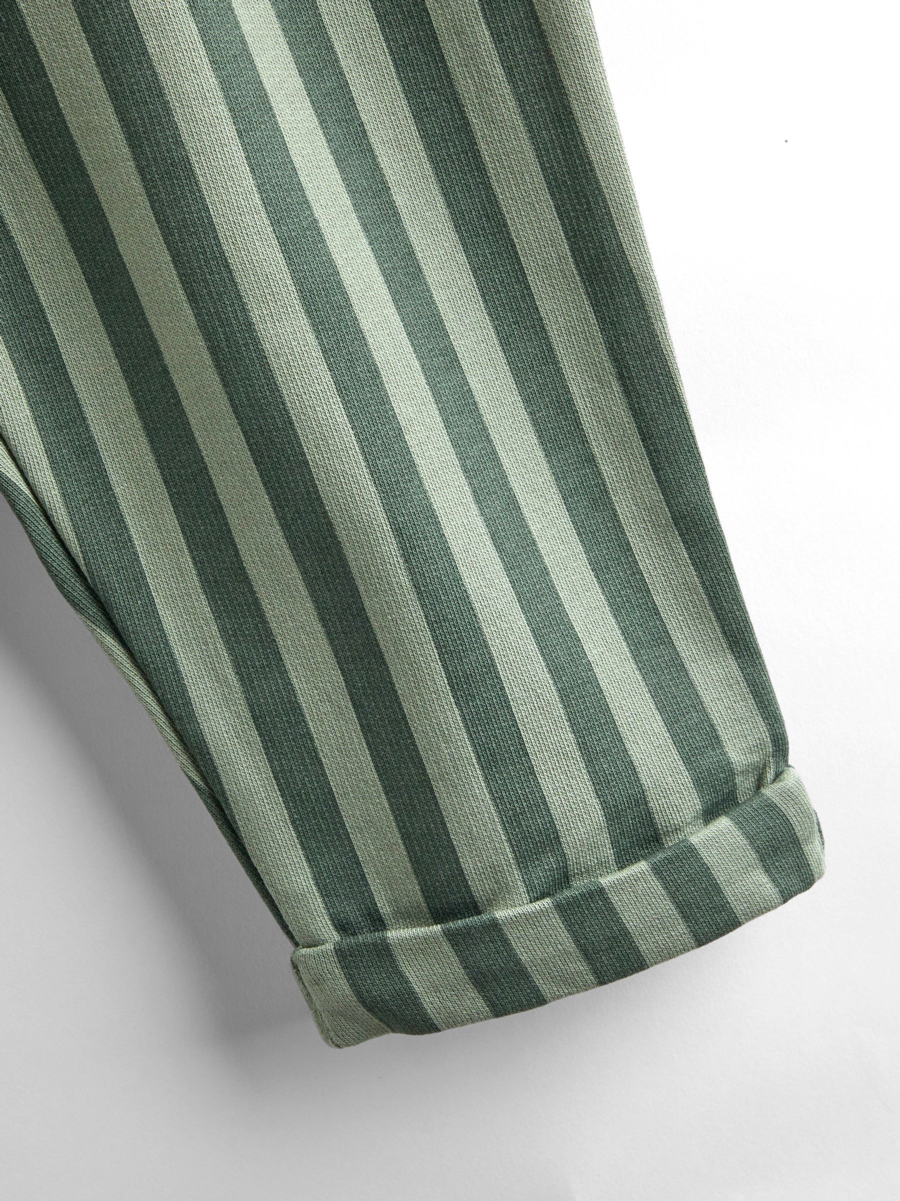 Khaki Green Stripe & Khaki Vertical Stripe and Plain Joggers 2 Pack - Image 6 of 7