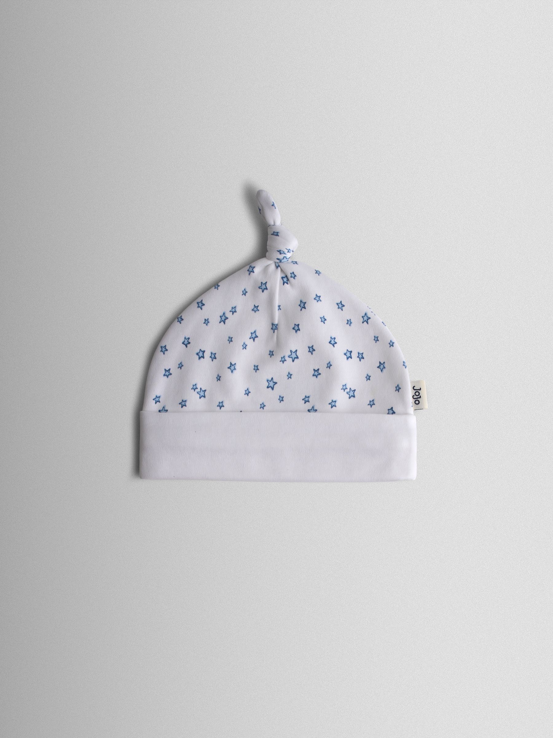 Blue 3-Pack Elephant, Stripe & Star Baby Hats - Image 7 of 8
