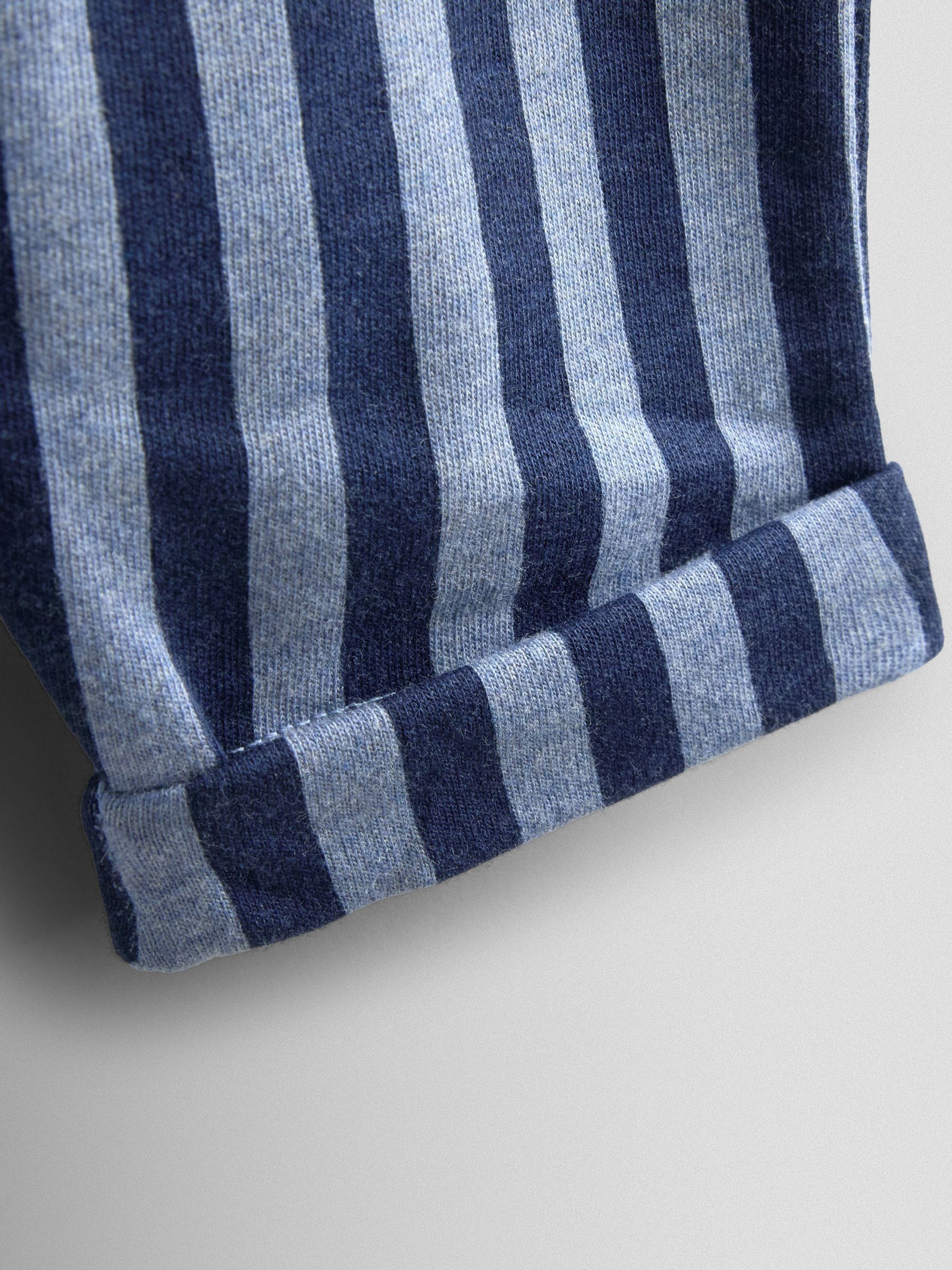 Navy Blue Stripe & Navy Blue Vertical Stripe and Plain Joggers 2 Pack - Image 6 of 7