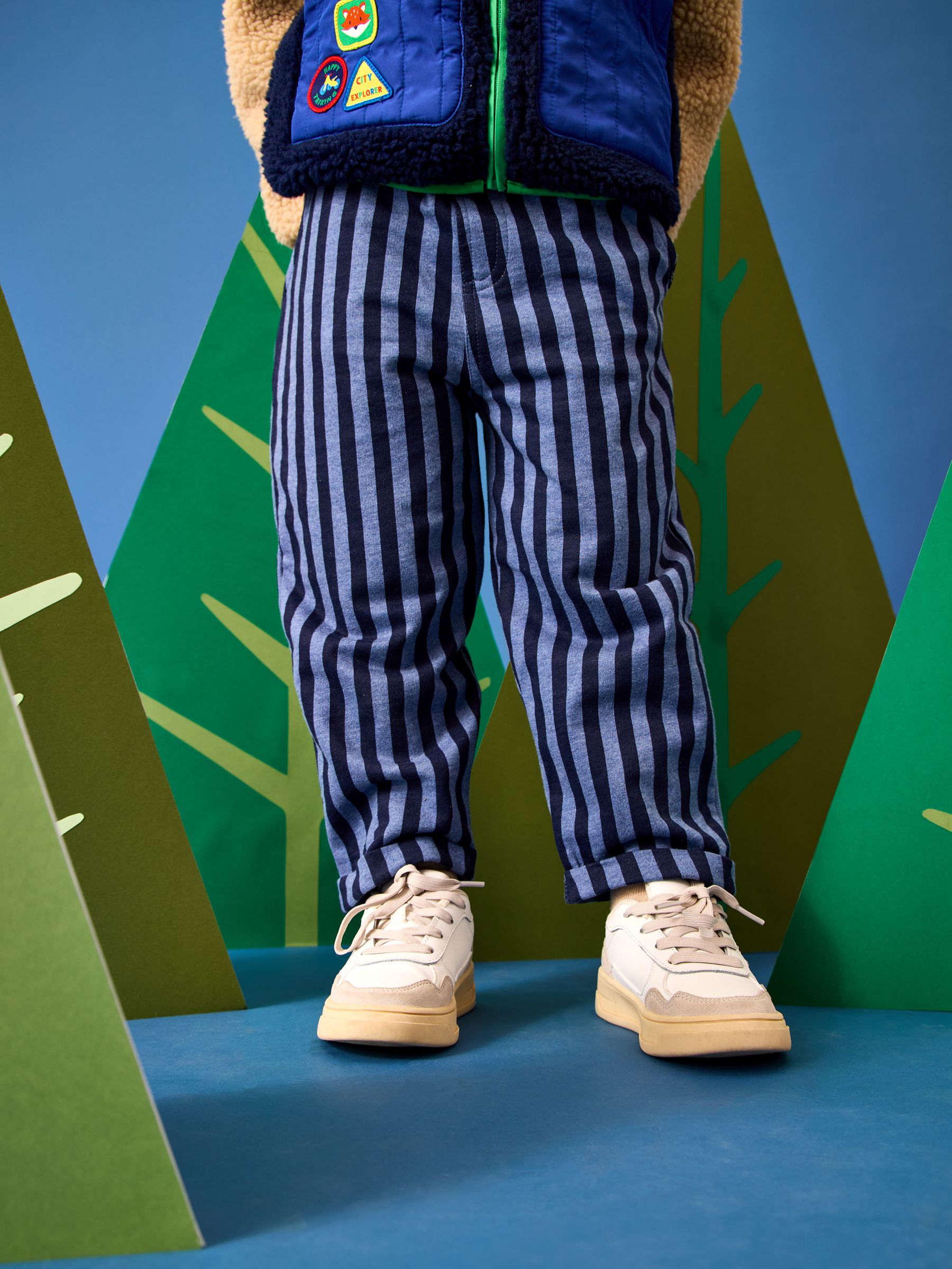 Navy Blue 2-Pack Stripe & Plain Joggers - Image 8 of 8