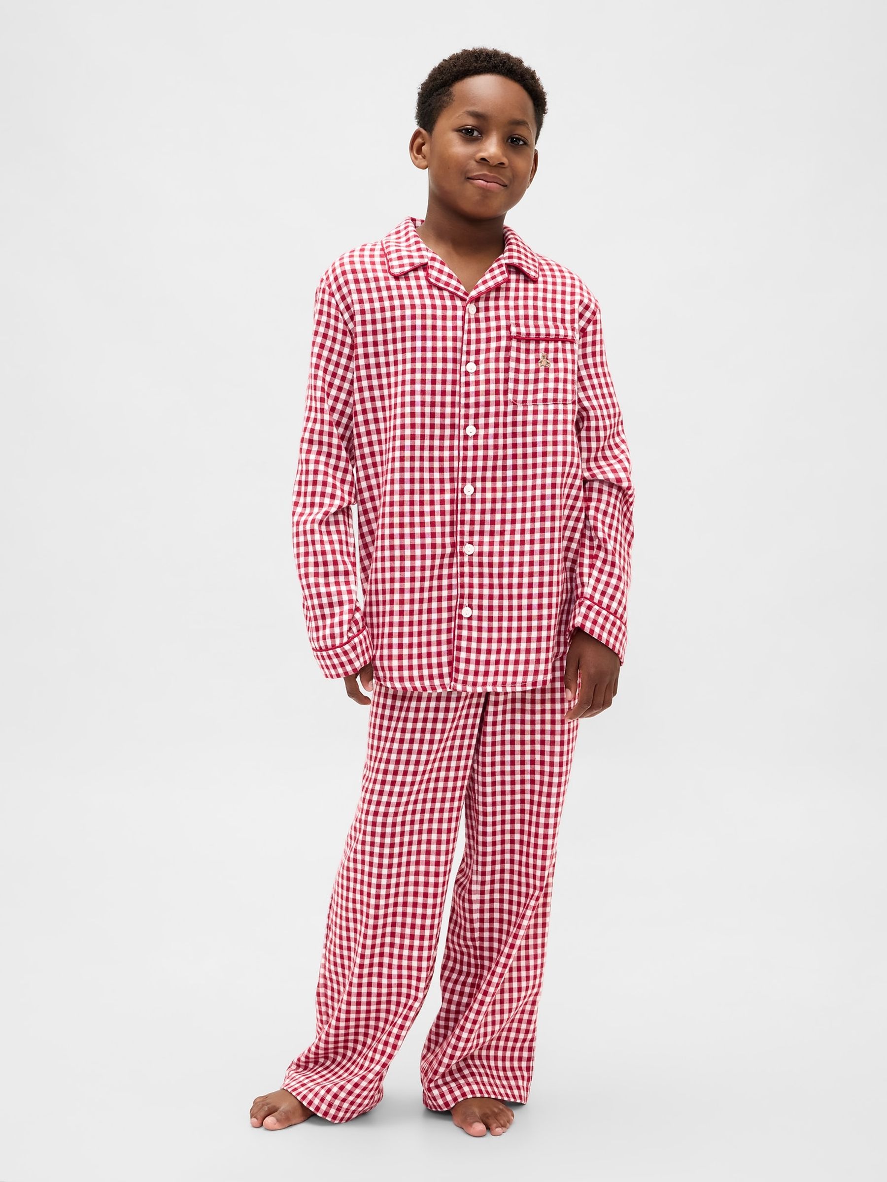 Red Gingham Flannel Pyjamas Set - Image 2 of 6