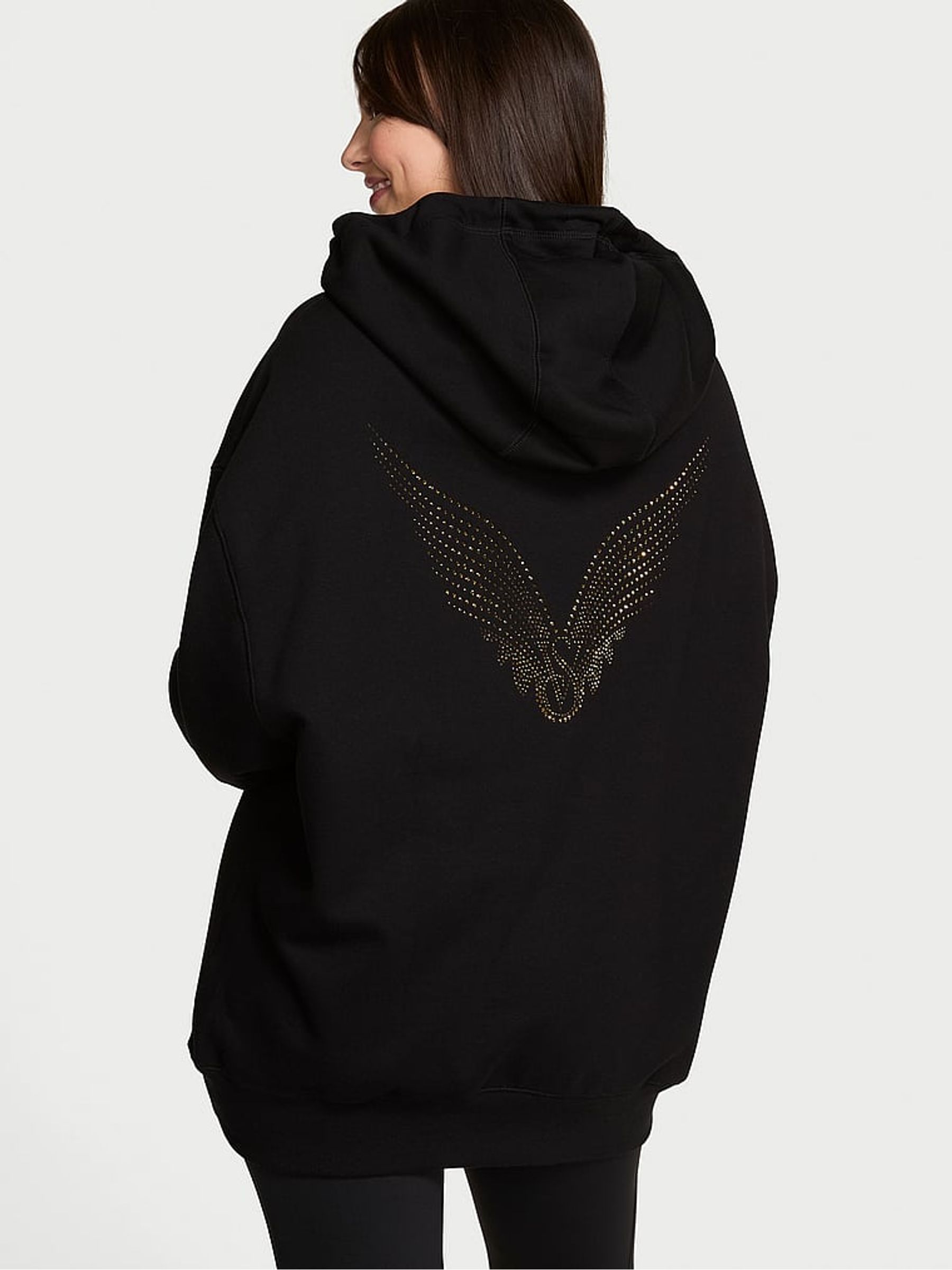 Black Fashion Show Fleece Oversized Hoodie - Image 2 of 3