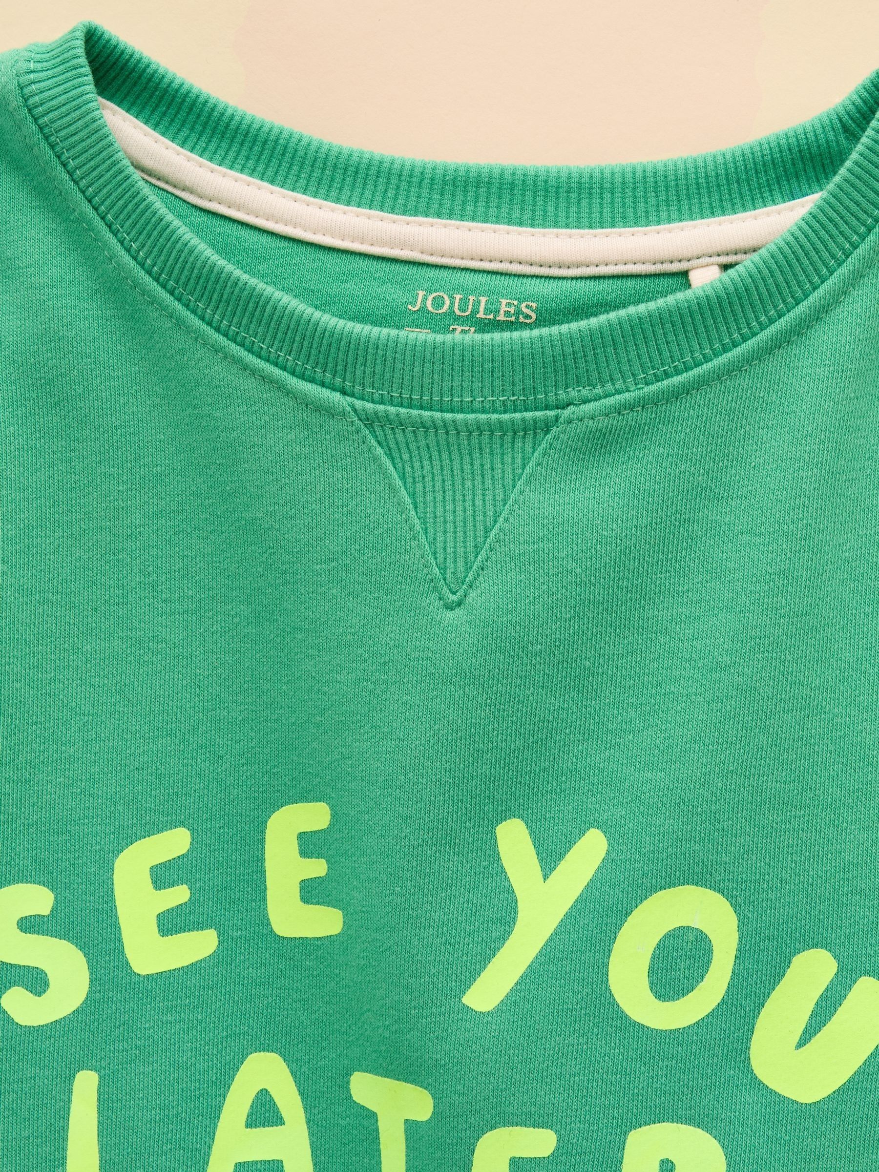 Kids' Sundaze Bright Green Slogan Crew Neck Sweatshirt - Image 4 of 4