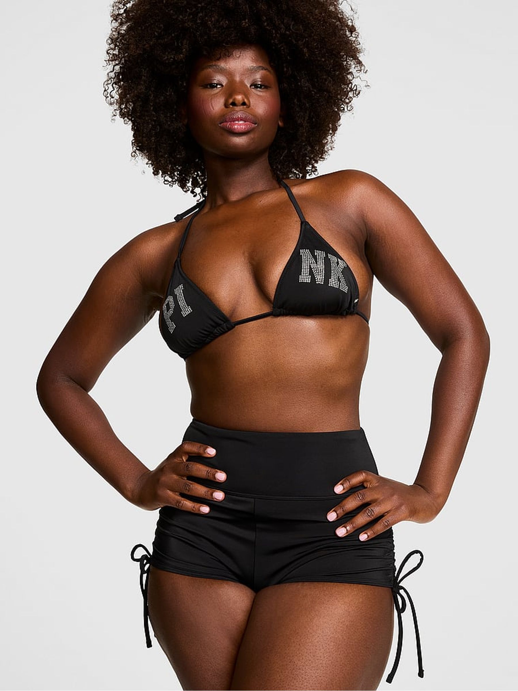 Black Shorts Bikini Bottoms - Image 1 of 2