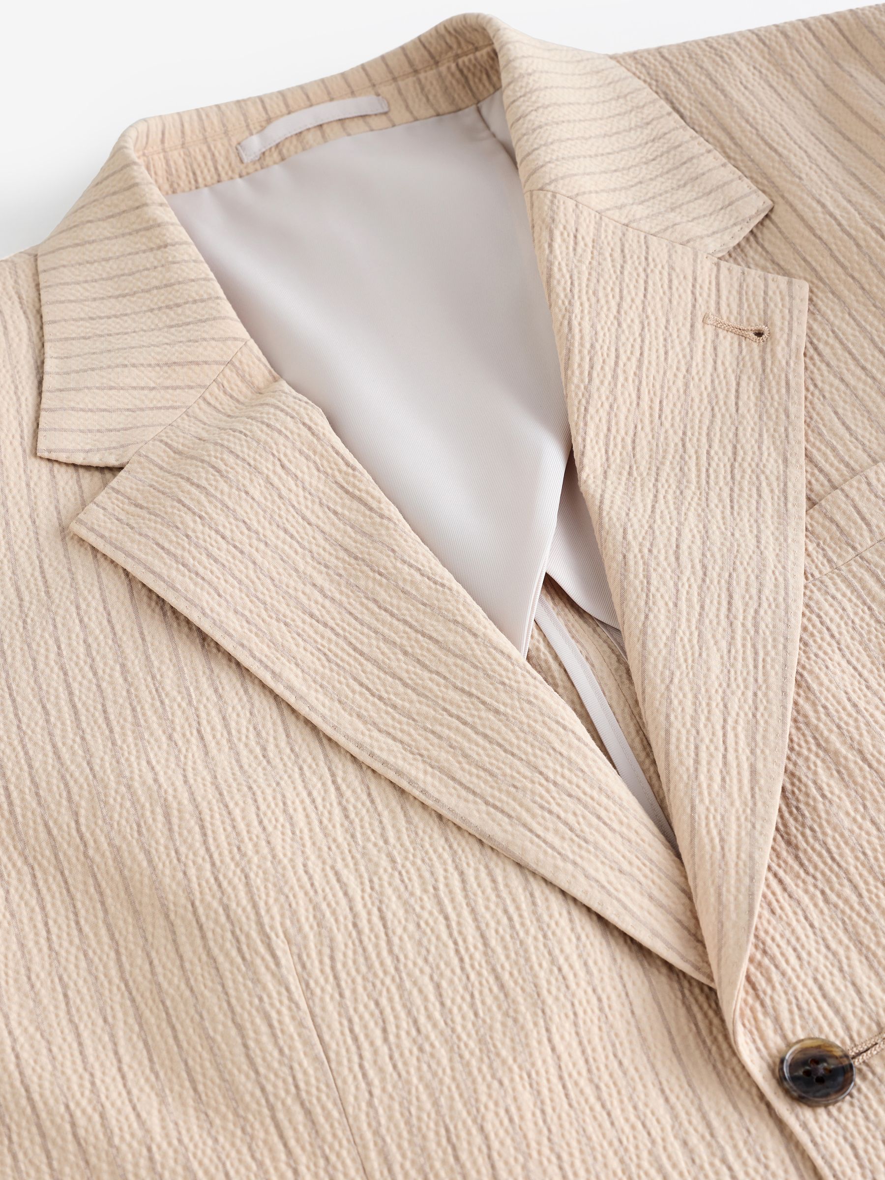 Ecru Stripe Seersucker Suit Jacket - Image 15 of 19