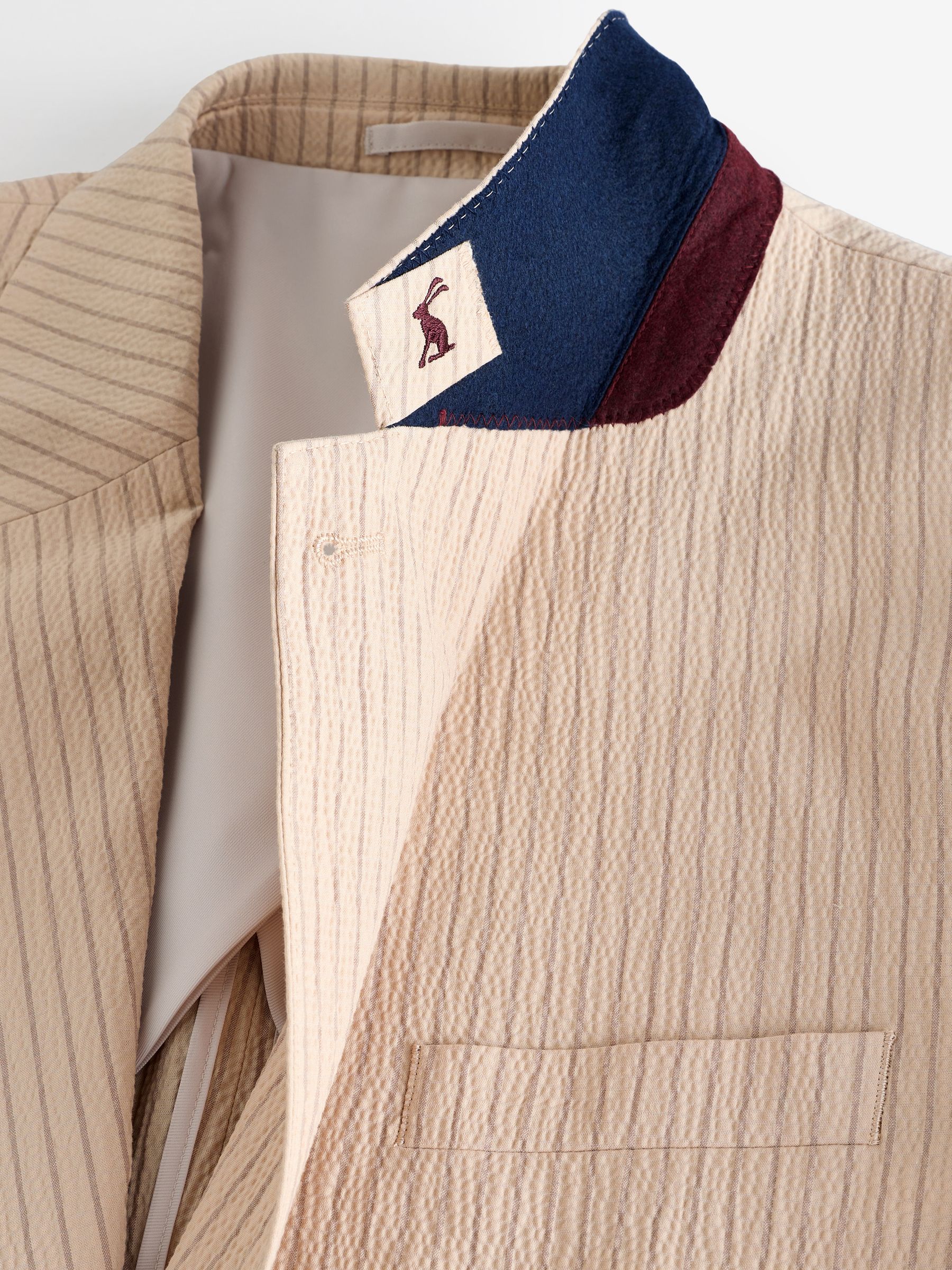 Ecru Stripe Seersucker Suit Jacket - Image 16 of 19