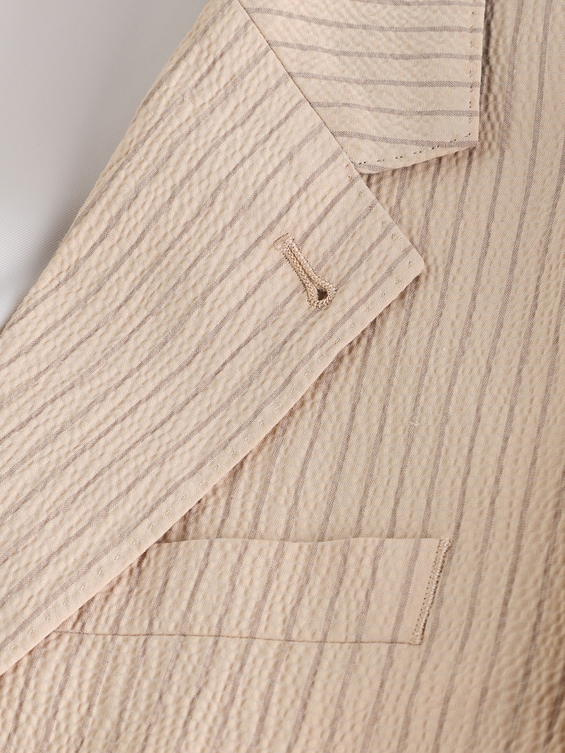 Ecru Stripe Seersucker Suit Jacket - Image 17 of 19
