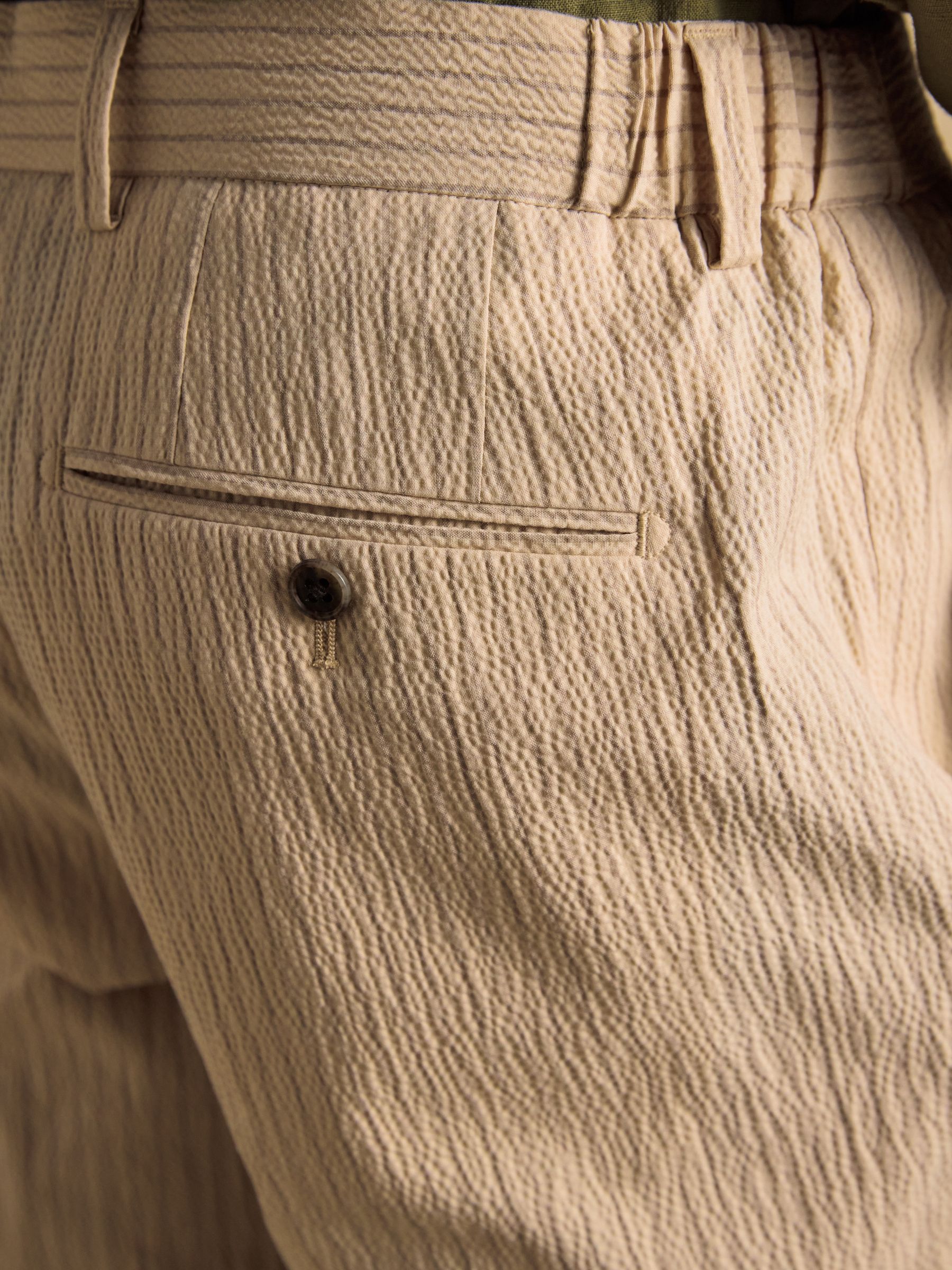 Ecru Stripe Seersucker Suit Trousers - Image 7 of 11