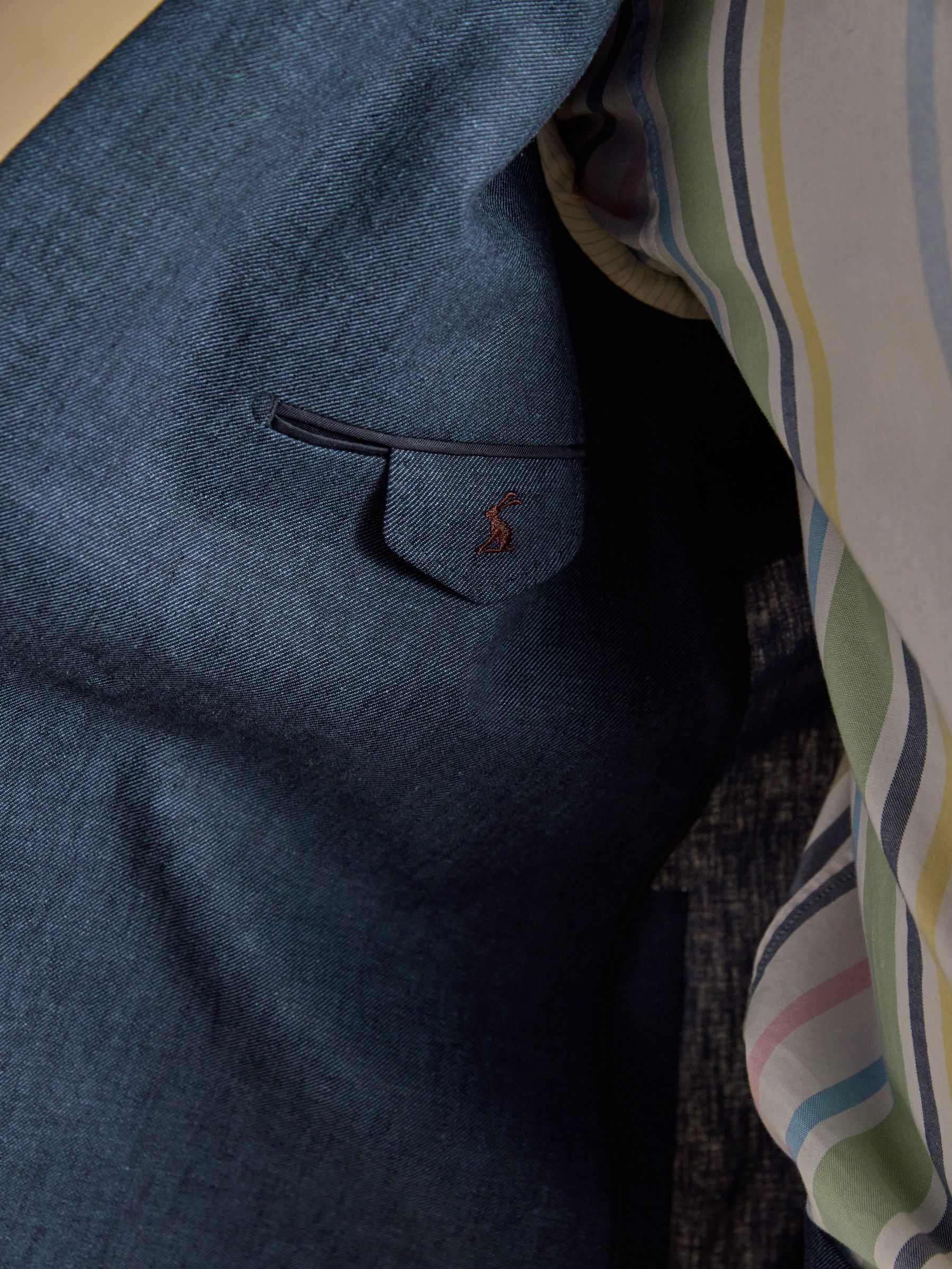 Indigo Blue Linen Blend Twill Suit Jacket - Image 10 of 19