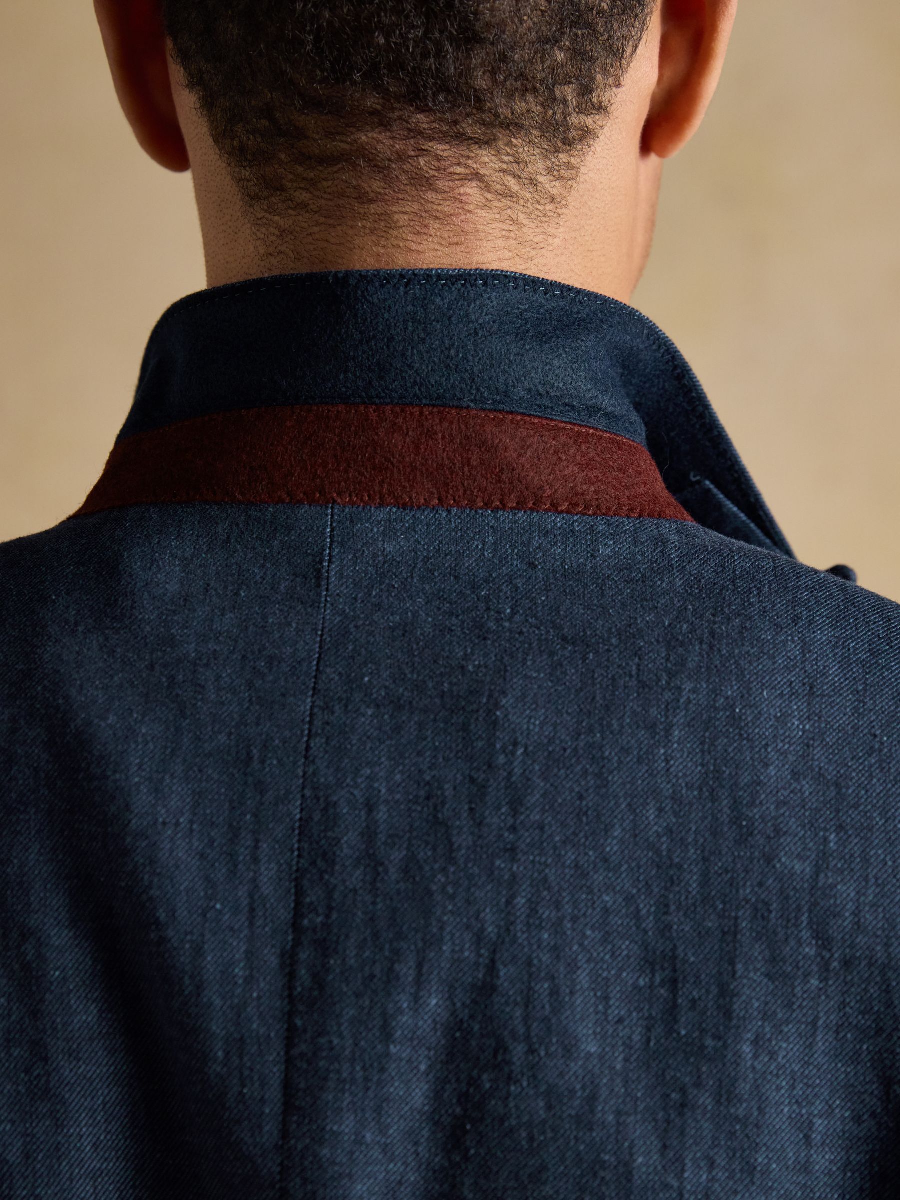 Indigo Blue Linen Blend Twill Suit Jacket - Image 11 of 19