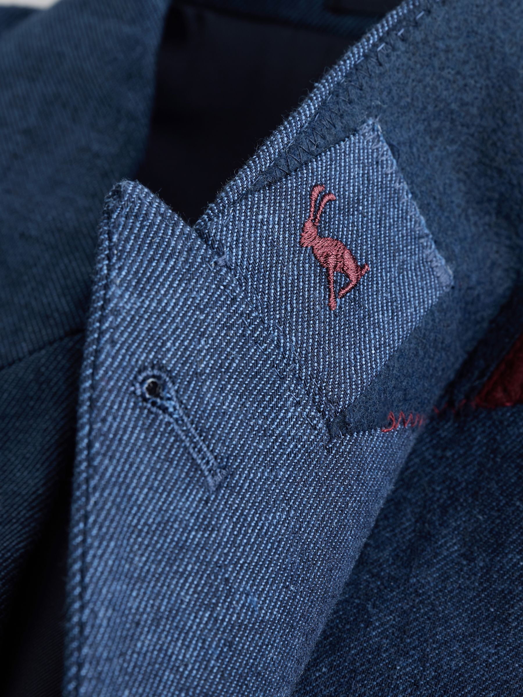Indigo Blue Linen Blend Twill Suit Jacket - Image 19 of 19