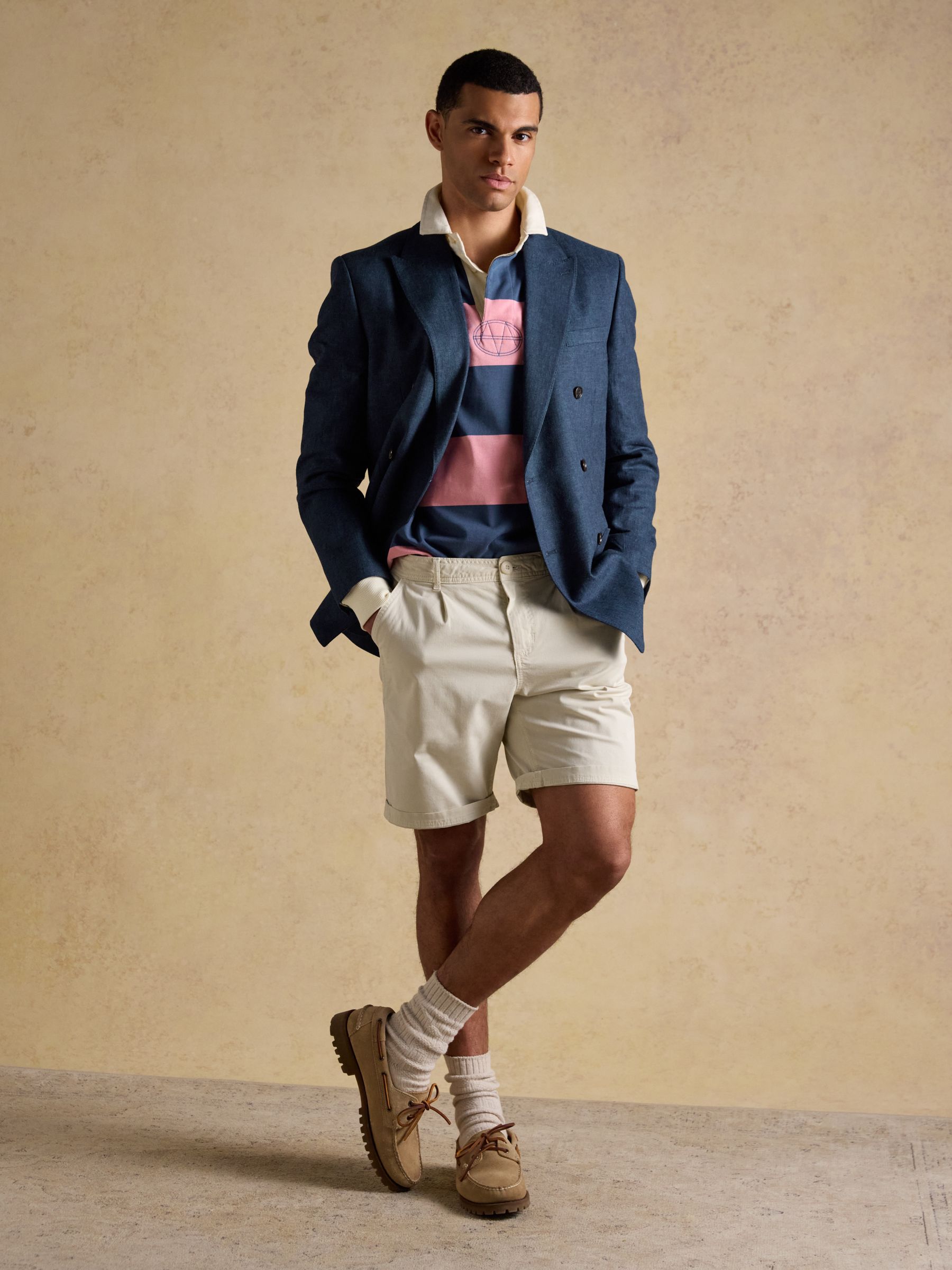 Indigo Blue Linen Blend Twill Suit Jacket - Image 8 of 19