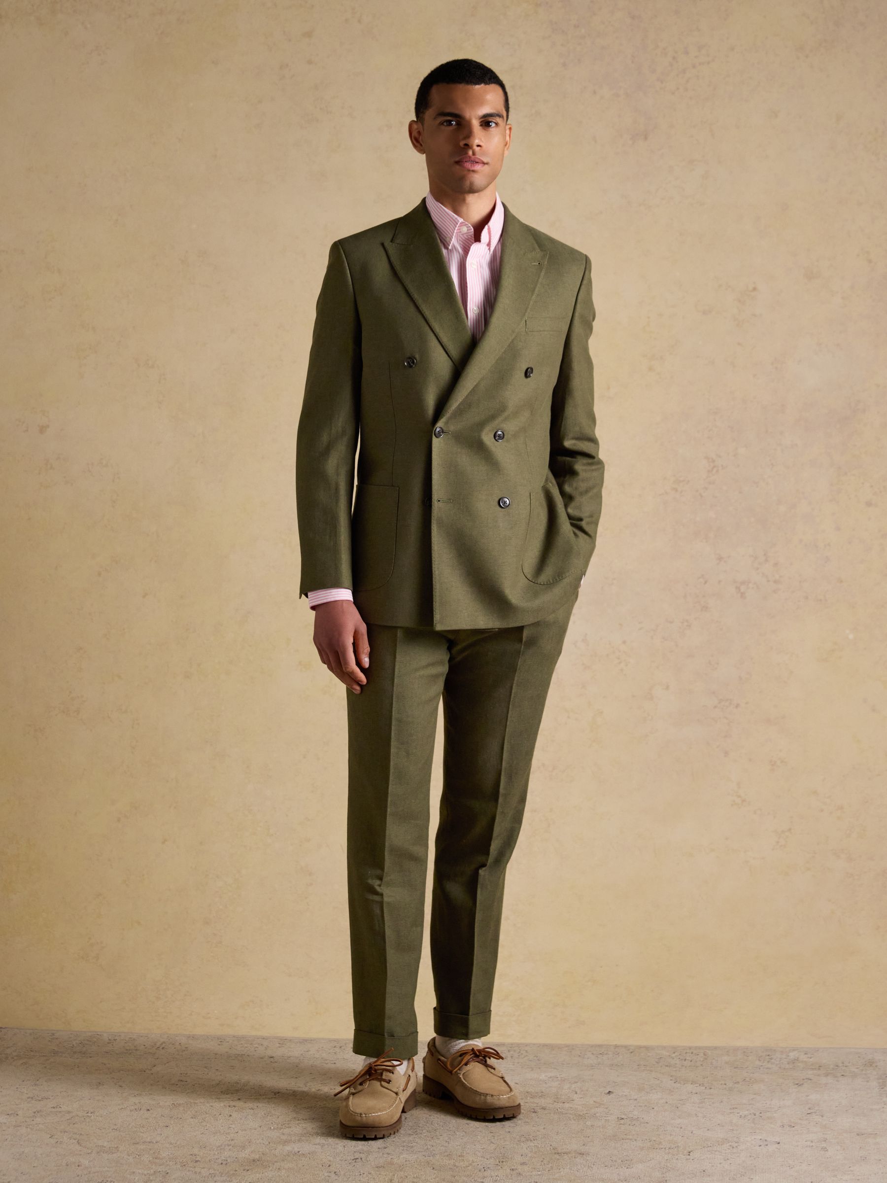 Green Cotton Linen Blend Suit Jacket - Image 9 of 14