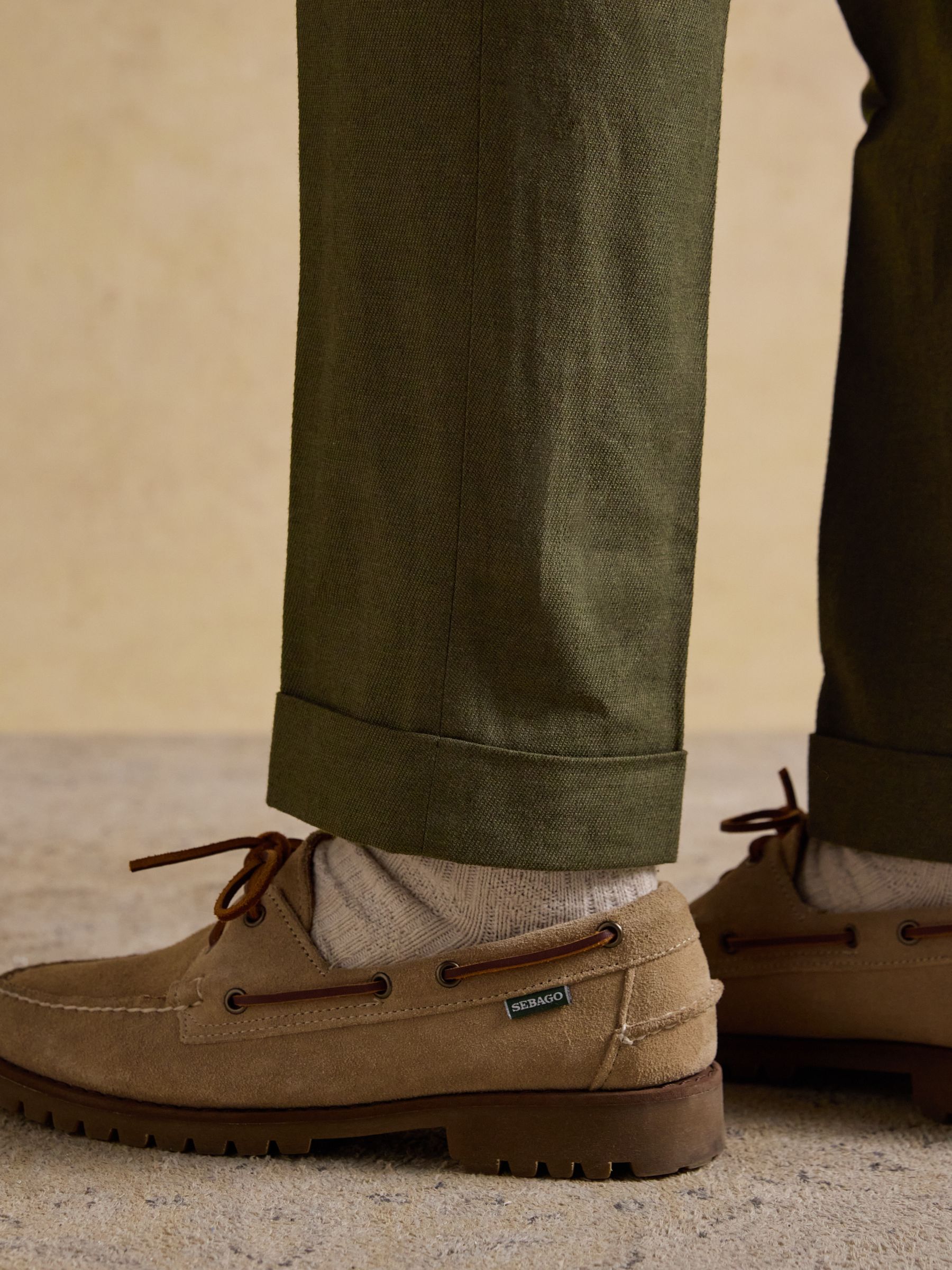 Green Cotton Linen Blend Suit Trousers - Image 5 of 8