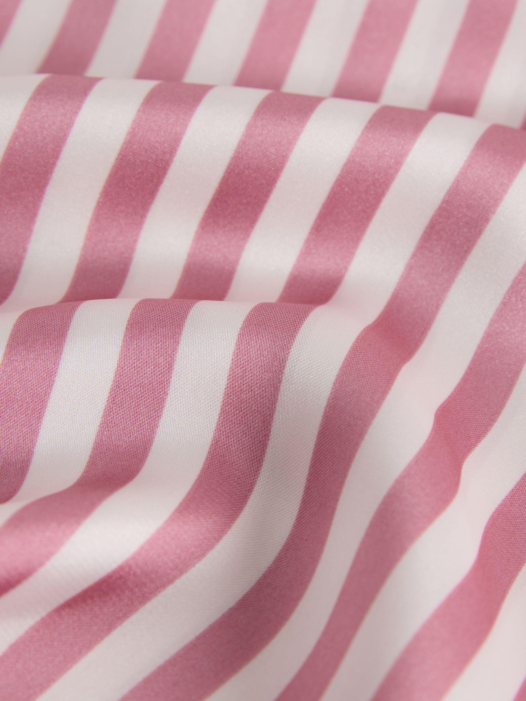 2 Pack Satin Pyjama Shirt And Shorts Set Berry Red/Pink Stripe - Image 6 of 6