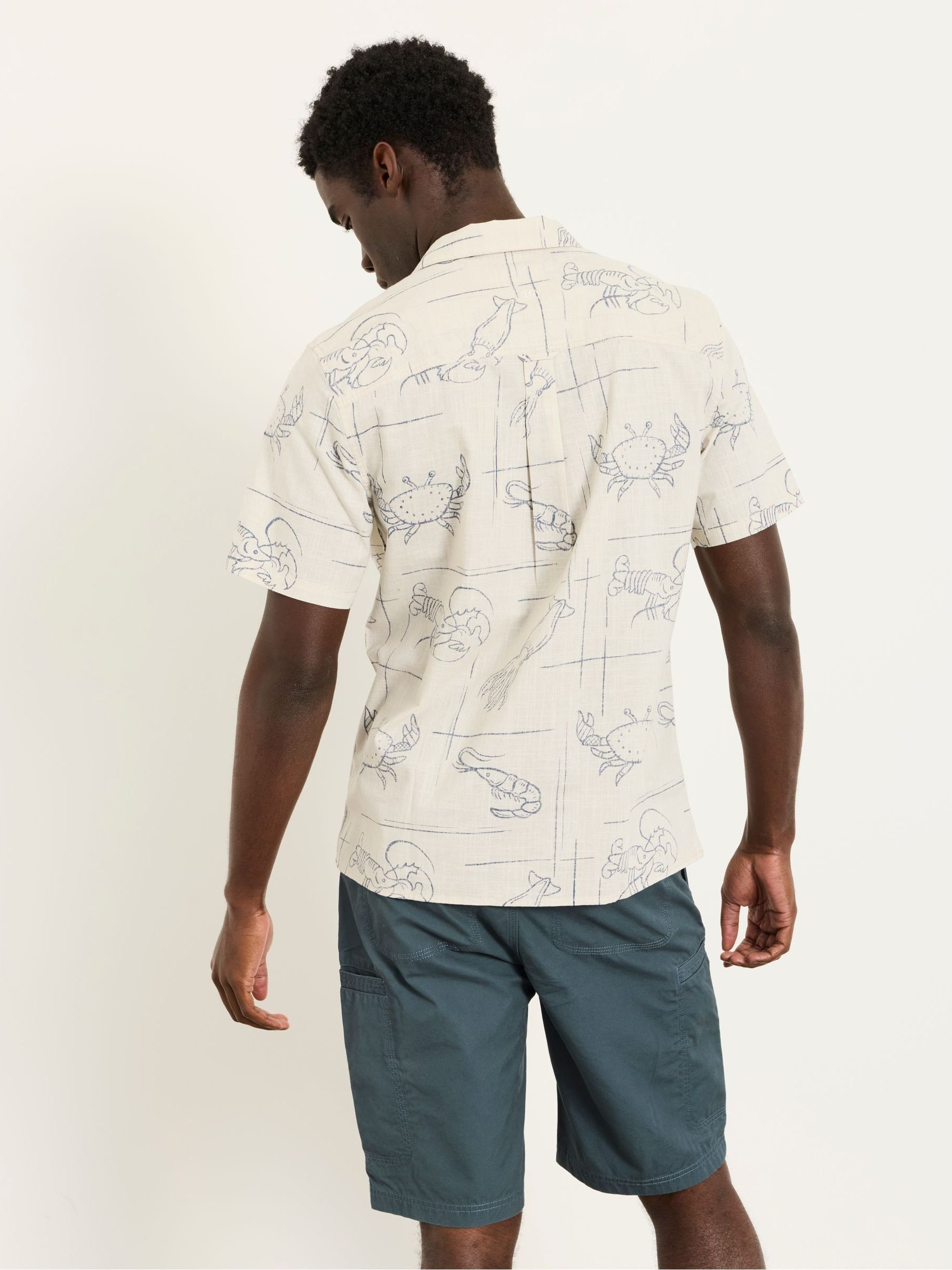 Natural Short Sleeve Seafood Print Shirt - Image 2 of 6