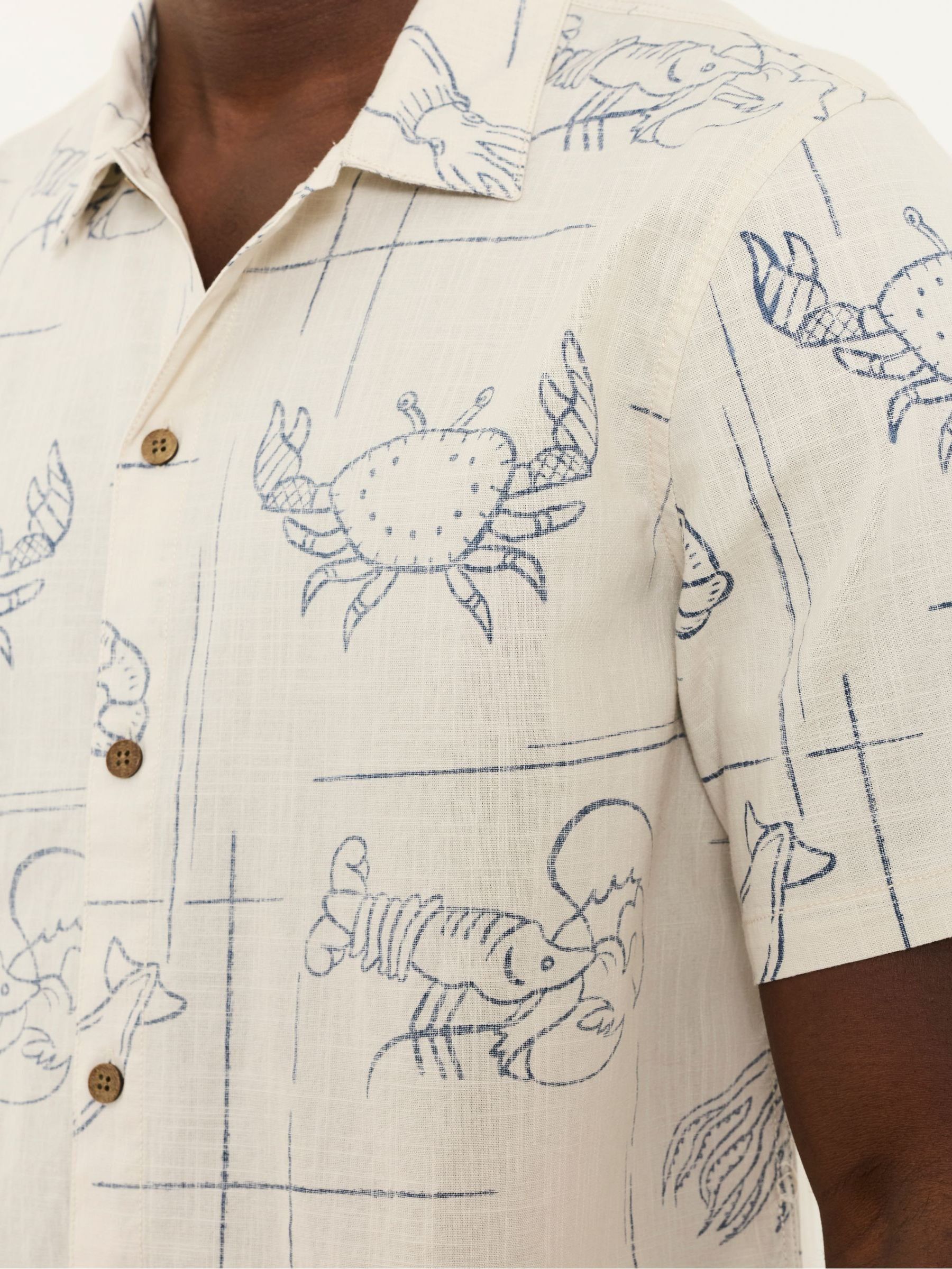 Natural Short Sleeve Seafood Print Shirt - Image 4 of 6
